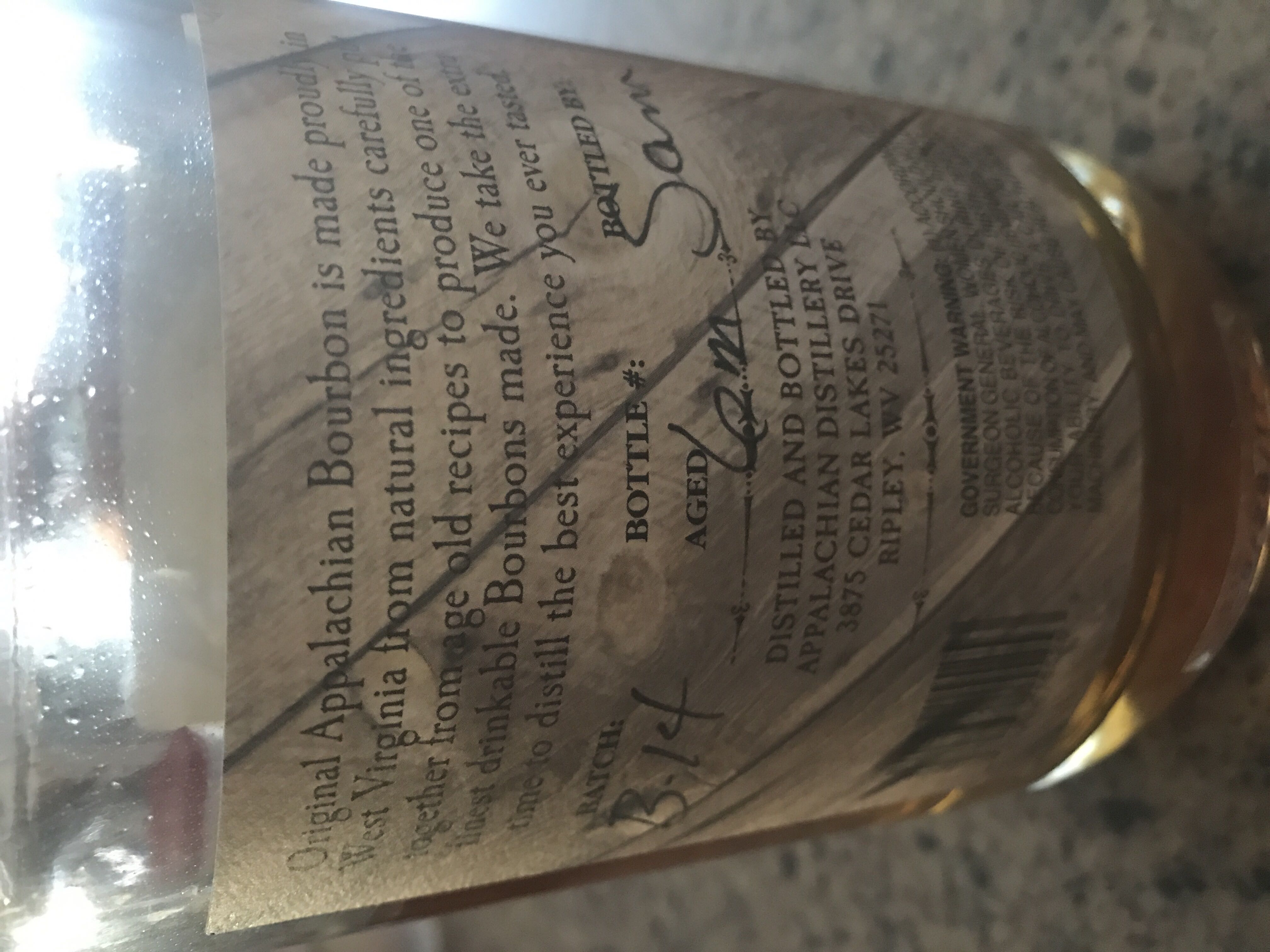 Appalachian Bourbon  - Appalachian Distillery (750 mL) alcohol collectible - Main Image 2