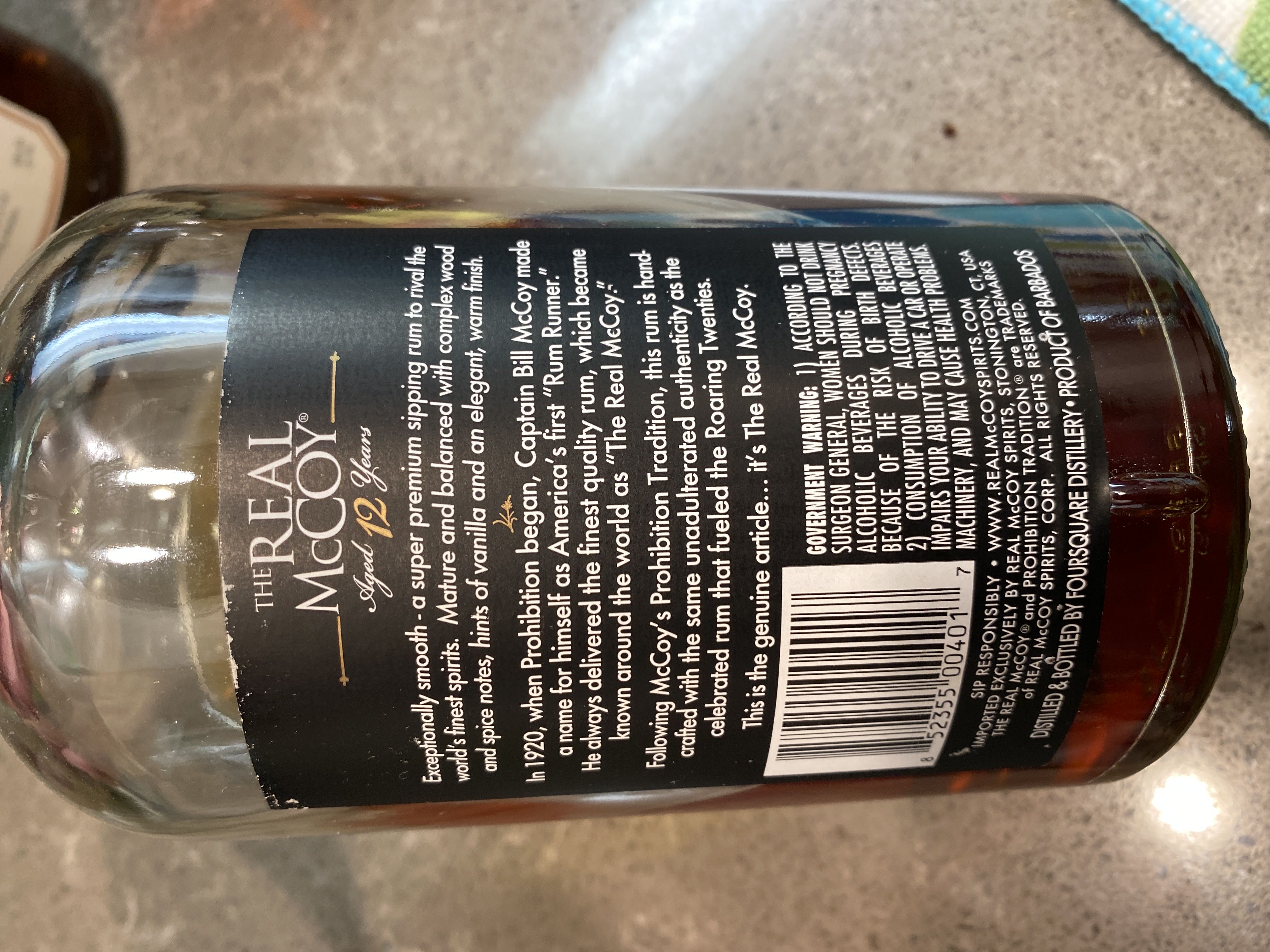 The Real McCoy 12 year Rum - Foursquare Rum Distillery (750 mL) alcohol collectible [Barcode 852355004017] - Main Image 2
