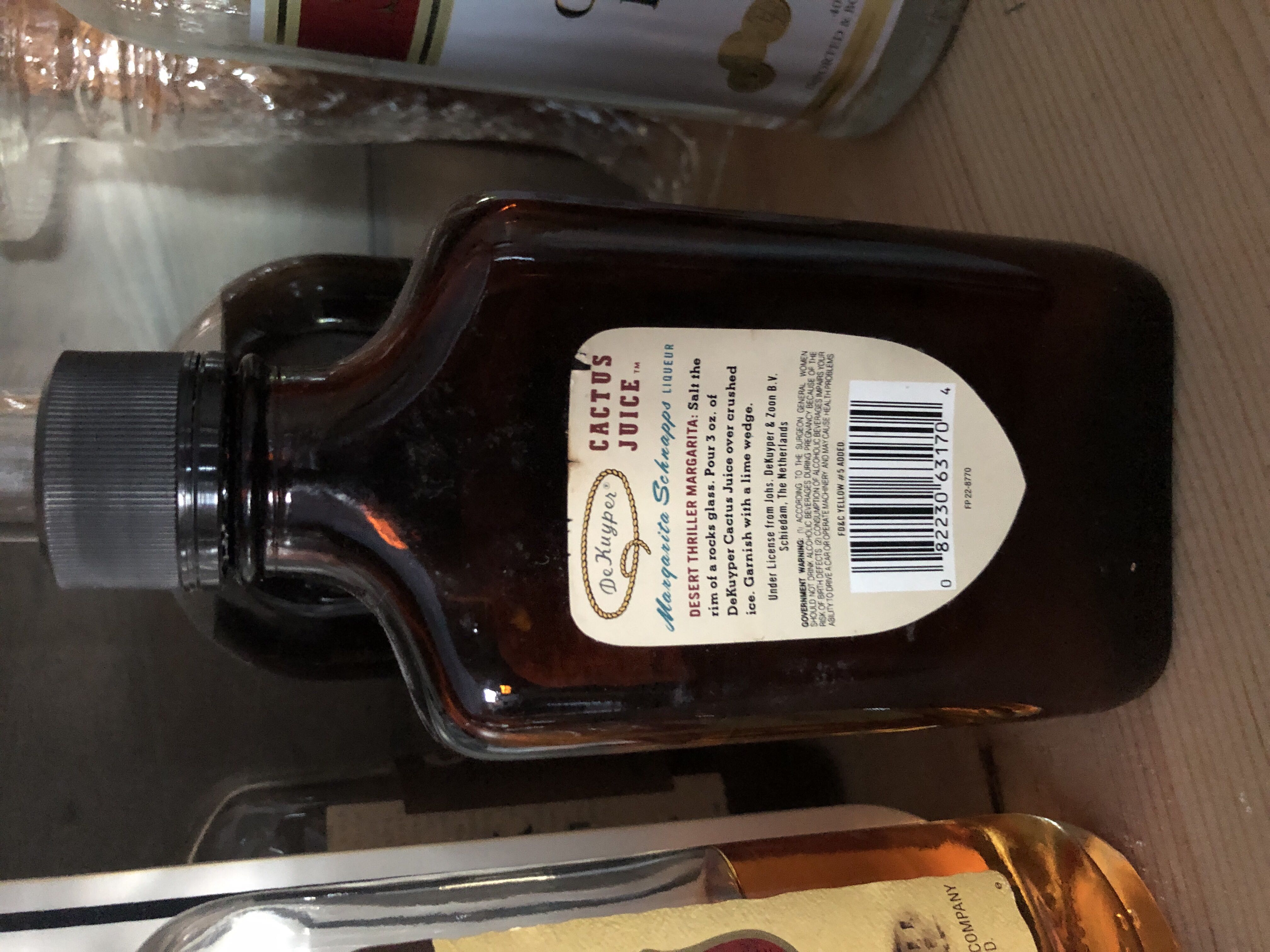 Tequila With Triple Sec - De Kuyper Royal Distillers alcohol collectible [Barcode 082230631704] - Main Image 2
