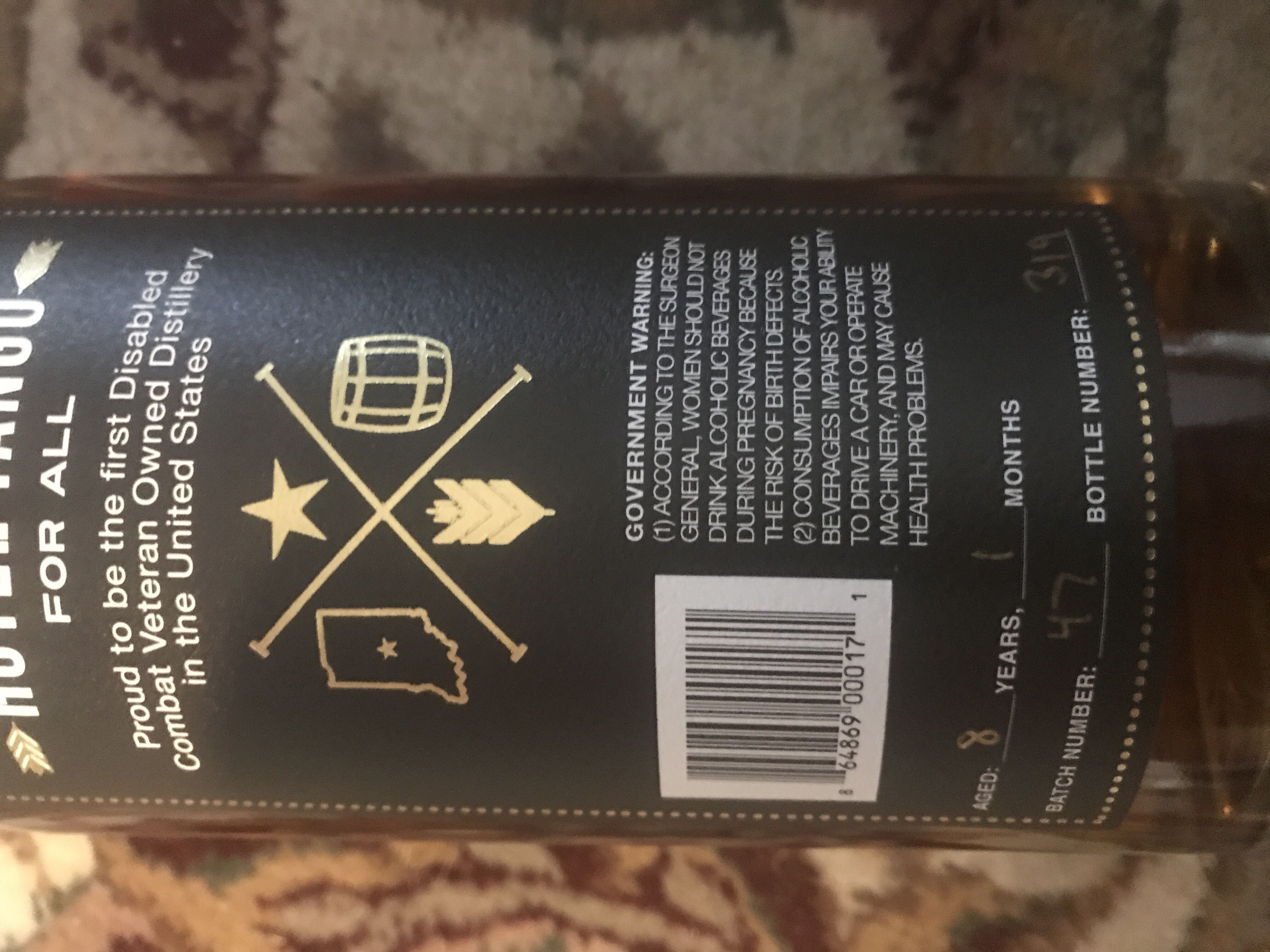 Hotel Tango Bravo Bourbon  - Hotel Tango Whiskey LLC (750 mL) alcohol collectible [Barcode 864869000171] - Main Image 2