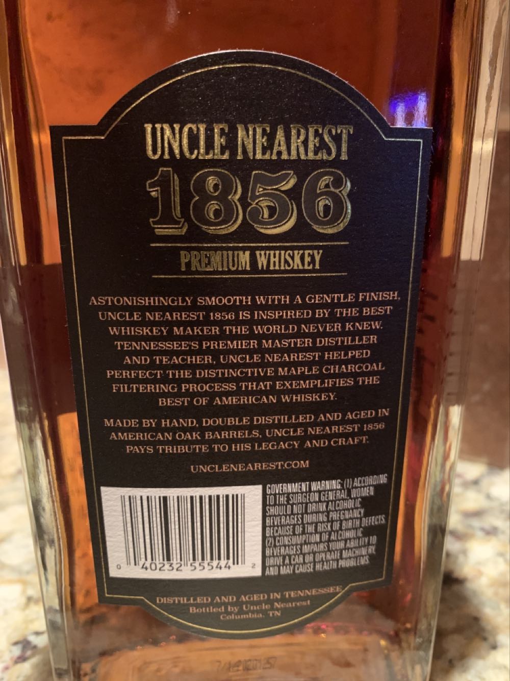 Uncle Nearest 1856 - Uncle Nearest (750mL) alcohol collectible [Barcode 040232555442] - Main Image 2