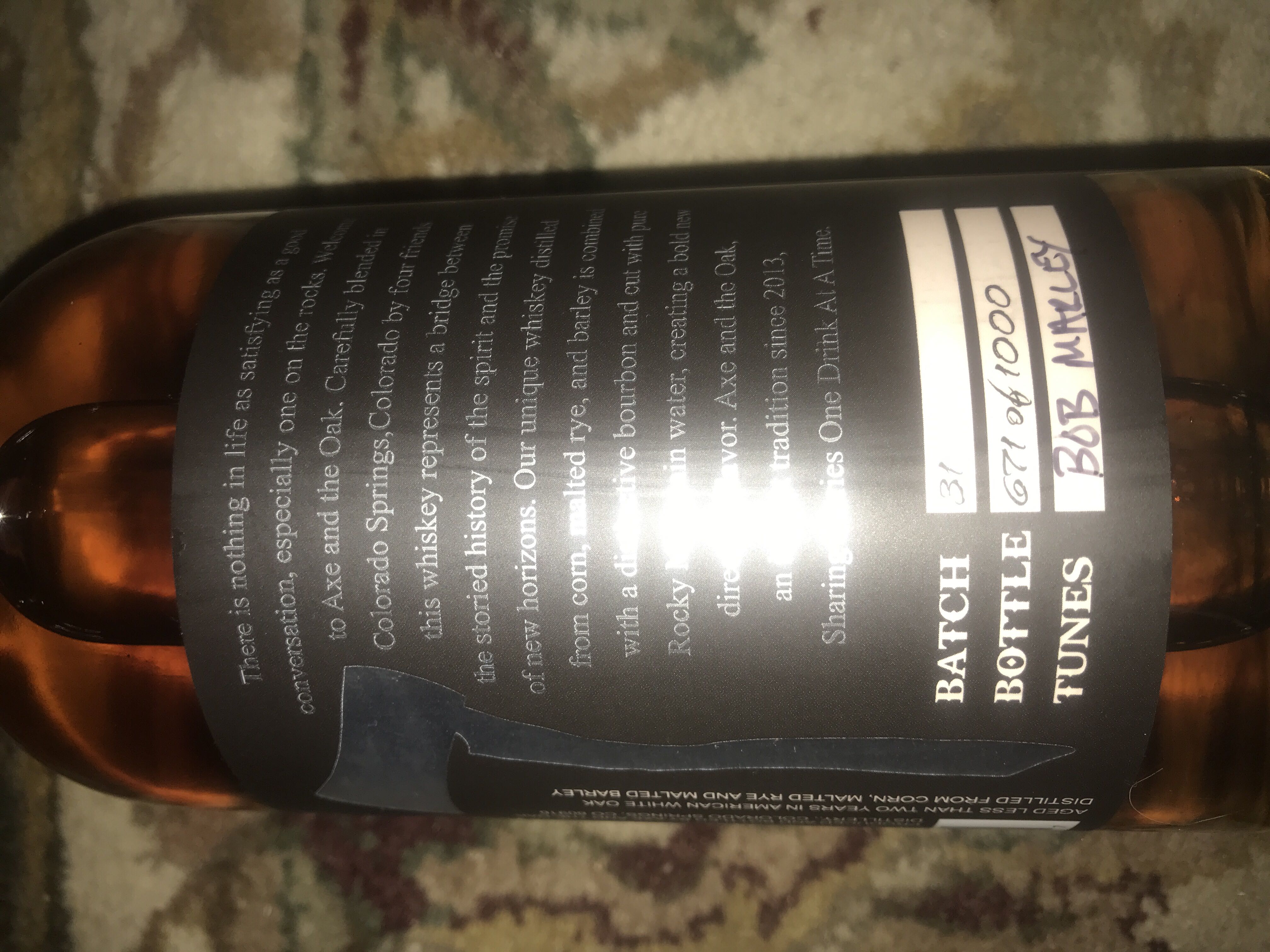 Axe And The Oak Bourbon  - Axe And The Oak Distillary (750 mL) alcohol collectible [Barcode 865821000017] - Main Image 2