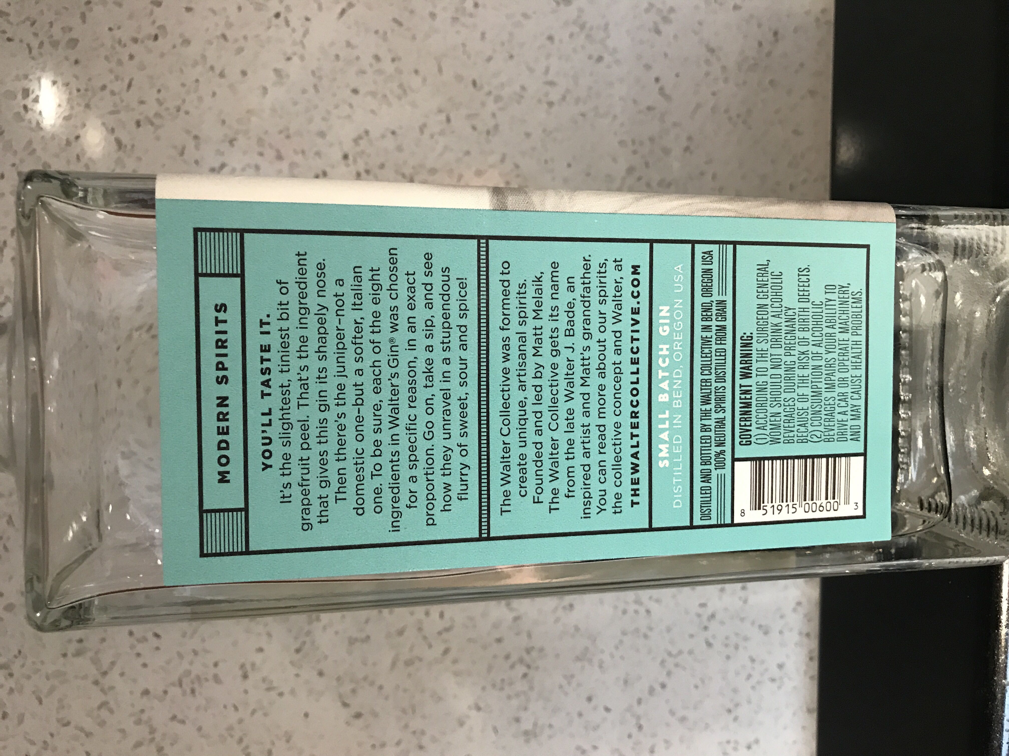 The Walter Collective  (750 mL) alcohol collectible [Barcode 851915006003] - Main Image 3