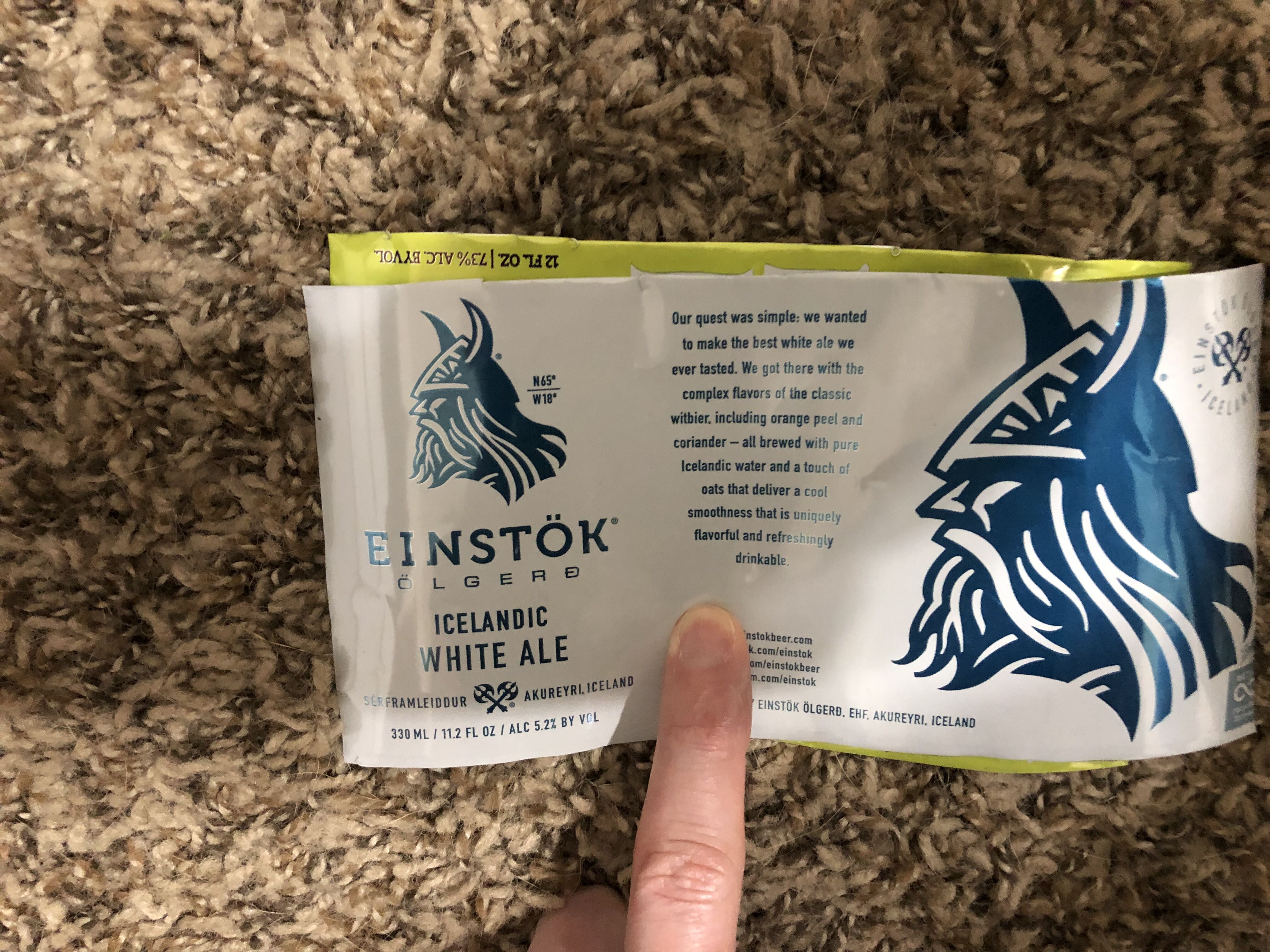 Icelandic White Ale - Einstök Ölgerð® (12 FL OZ) alcohol collectible - Main Image 2