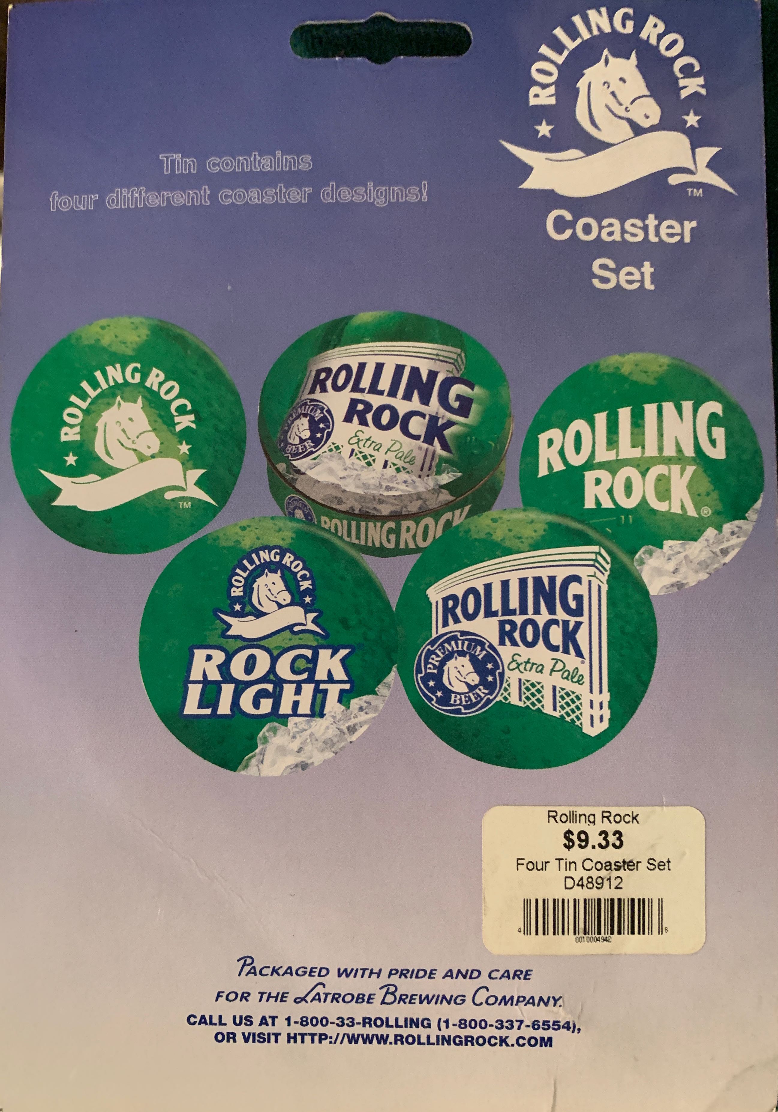 ROLLING ROCK COASTER SET - Latrobe Brewing Co. alcohol collectible [Barcode 400100049426] - Main Image 2