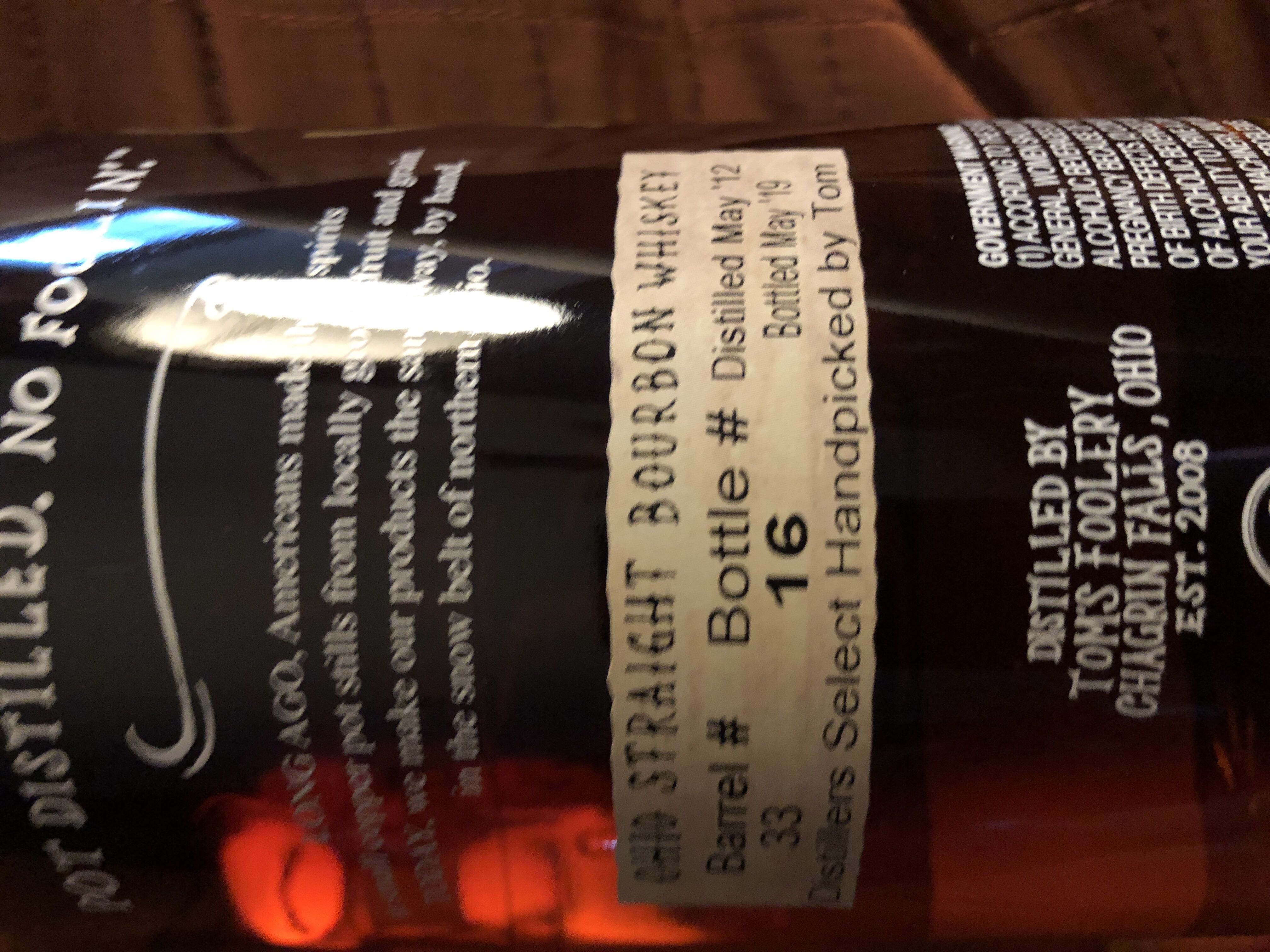 Tom Foolerys Cask Strength Bourbon  - Tom Foolerys (750 mL) alcohol collectible - Main Image 2