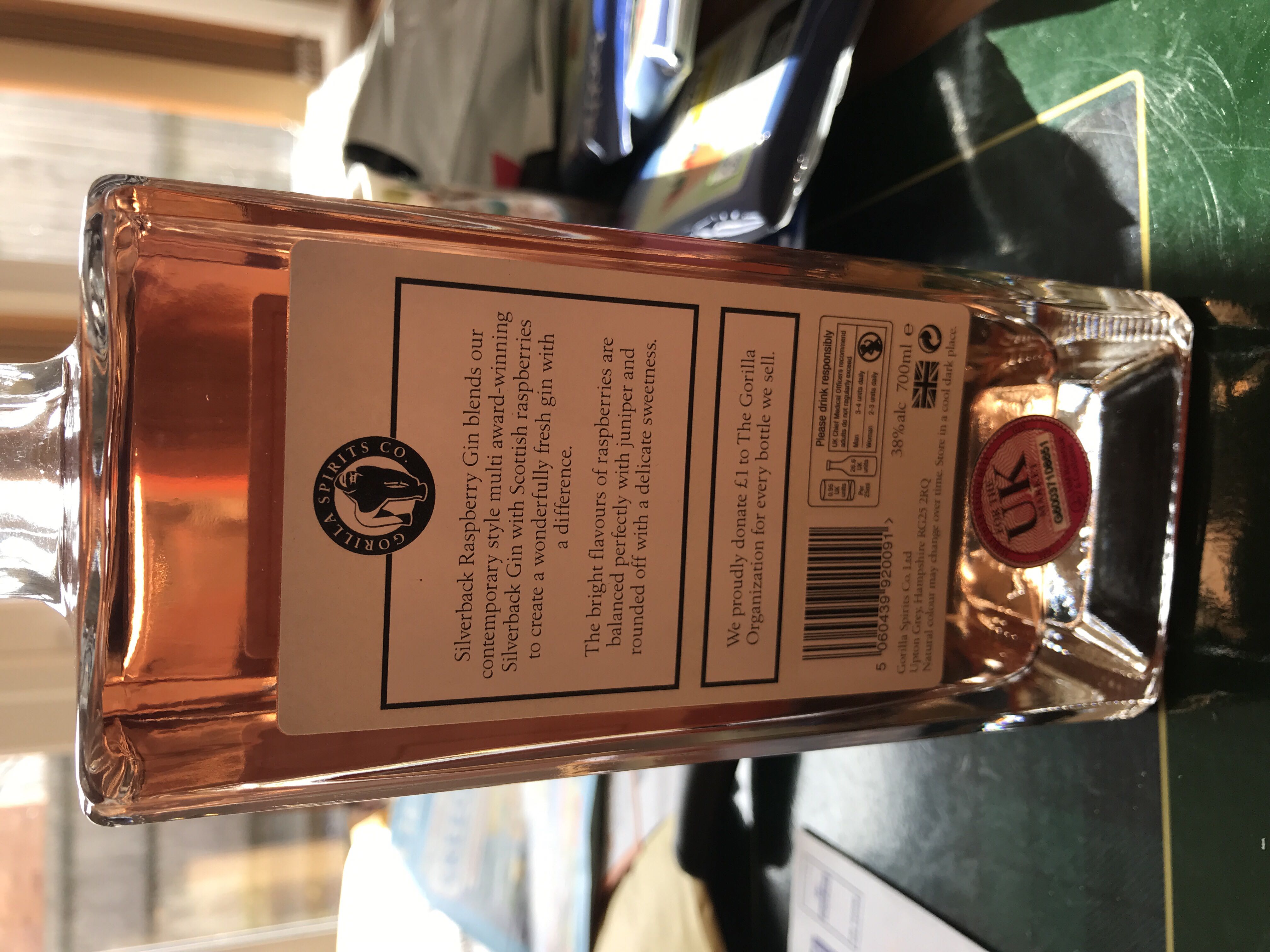 Silverback Raspberry Gin - Gorilla Spirits (700 mL) alcohol collectible [Barcode 5060439920091] - Main Image 2