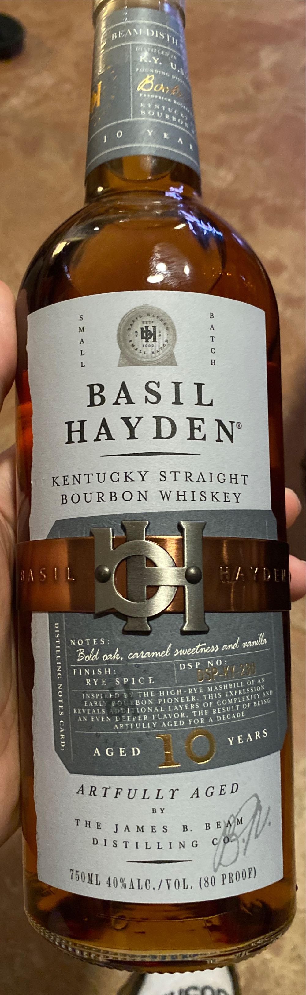 Basil Hayden -  10 Year Bourbon - James B. Beam Distilling Co. (750mL) alcohol collectible [Barcode 080686012207] - Main Image 4