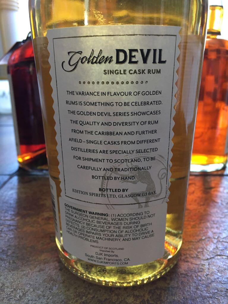 Golden Devil Single Cask Jamaica - Hampden Distillery (750mL) alcohol collectible [Barcode 5060354256268] - Main Image 2