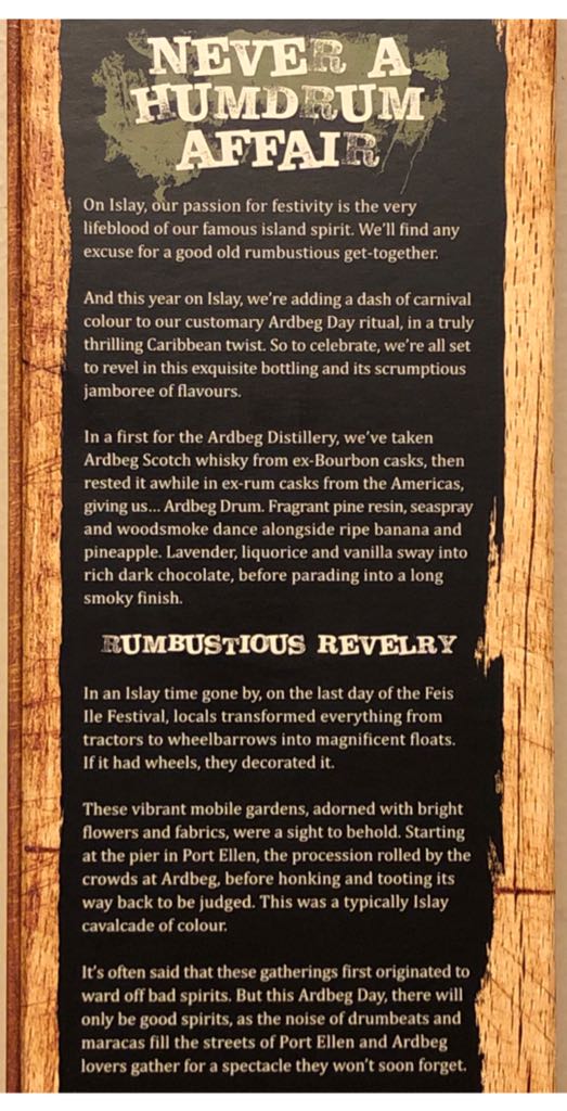 Ardbeg Drum - Ardbeg Distillery (750mL) alcohol collectible [Barcode 081753831356] - Main Image 2