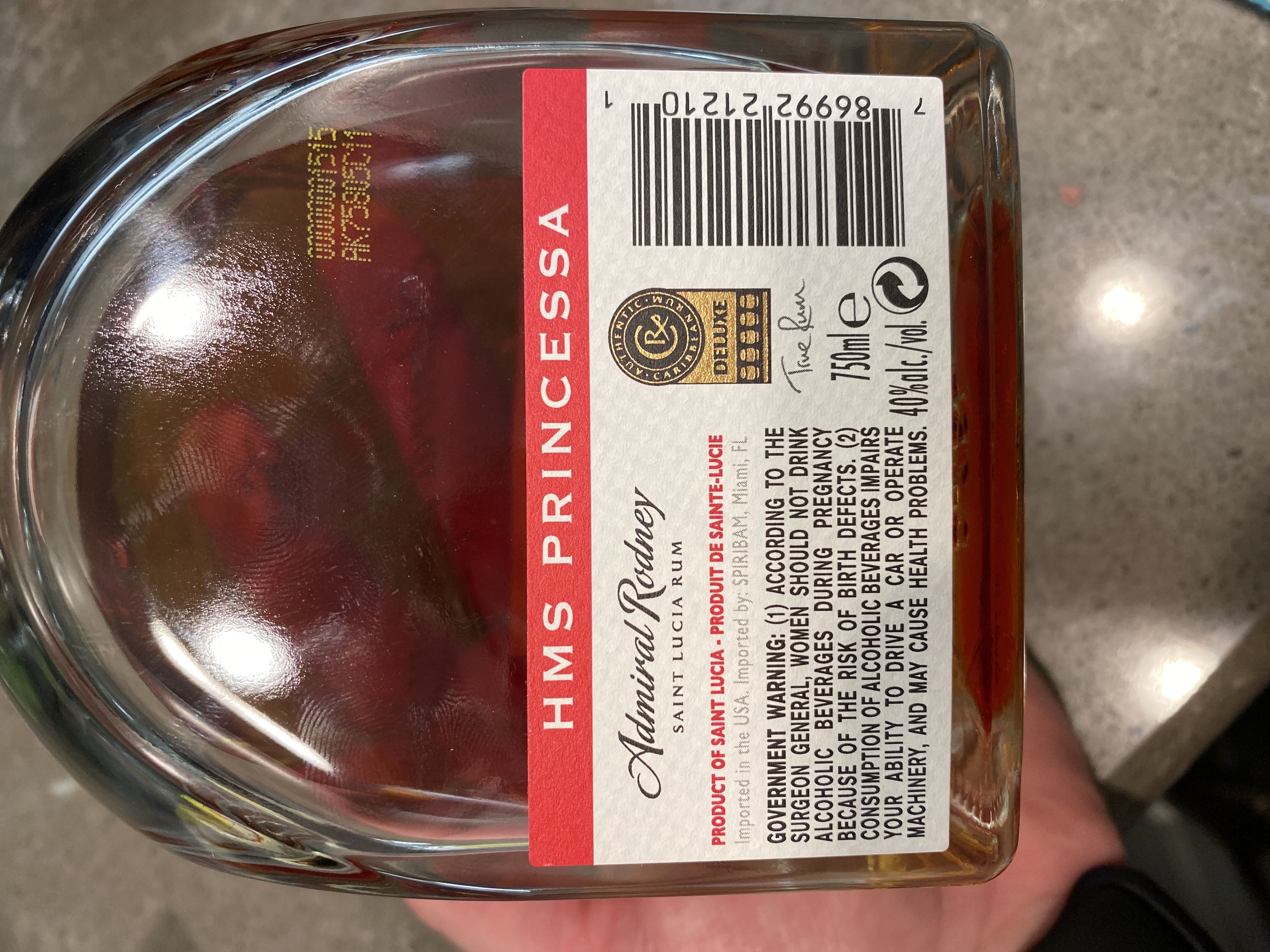 Admiral Rodney HMS Princessa - Saint Lucia Distellers (750 mL) alcohol collectible [Barcode 786992212101] - Main Image 2