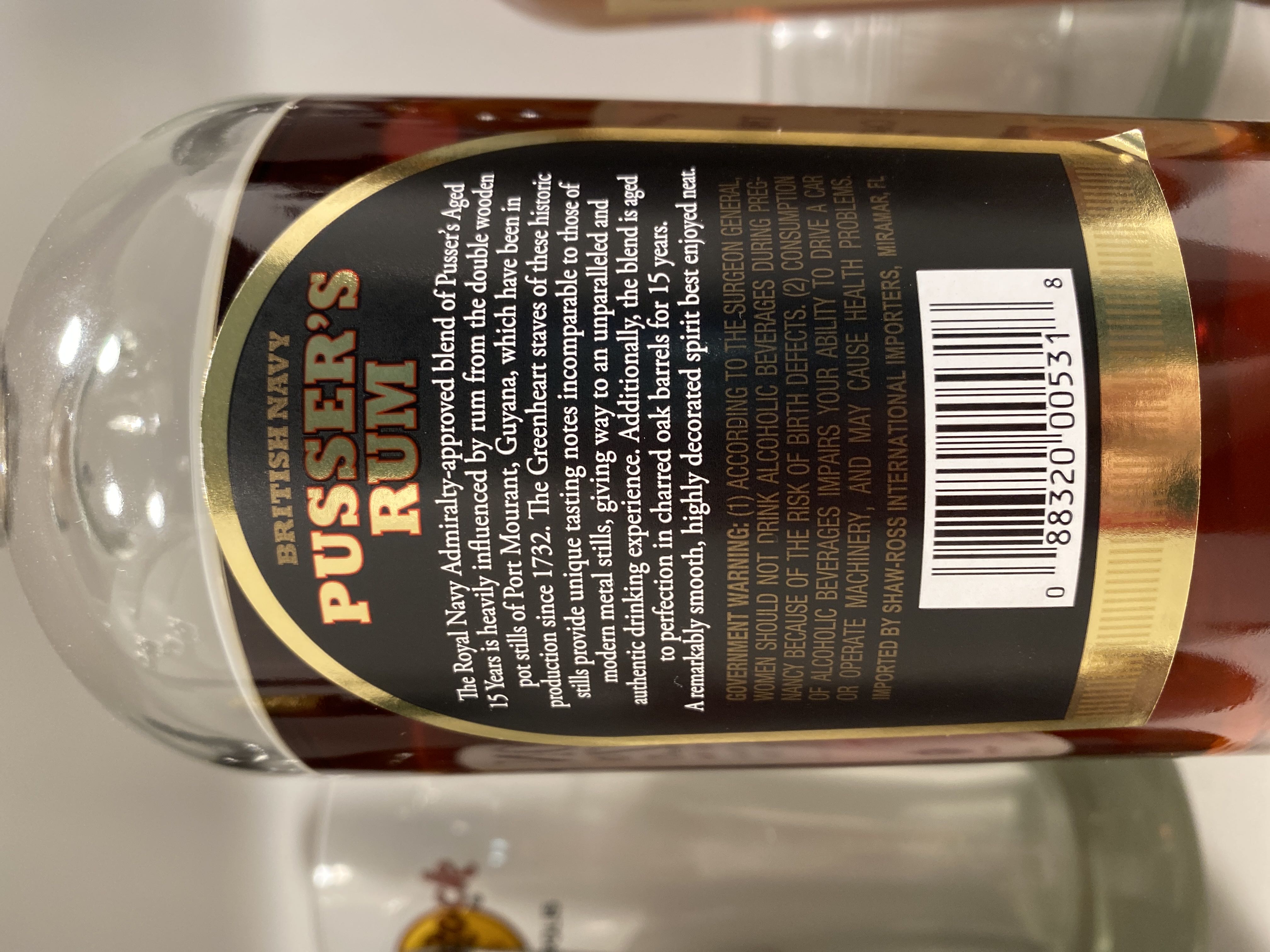 Pusser’s Rum 15 Yr - Pusser’s Rum Ltd. (750 mL) alcohol collectible [Barcode 088320005318] - Main Image 2
