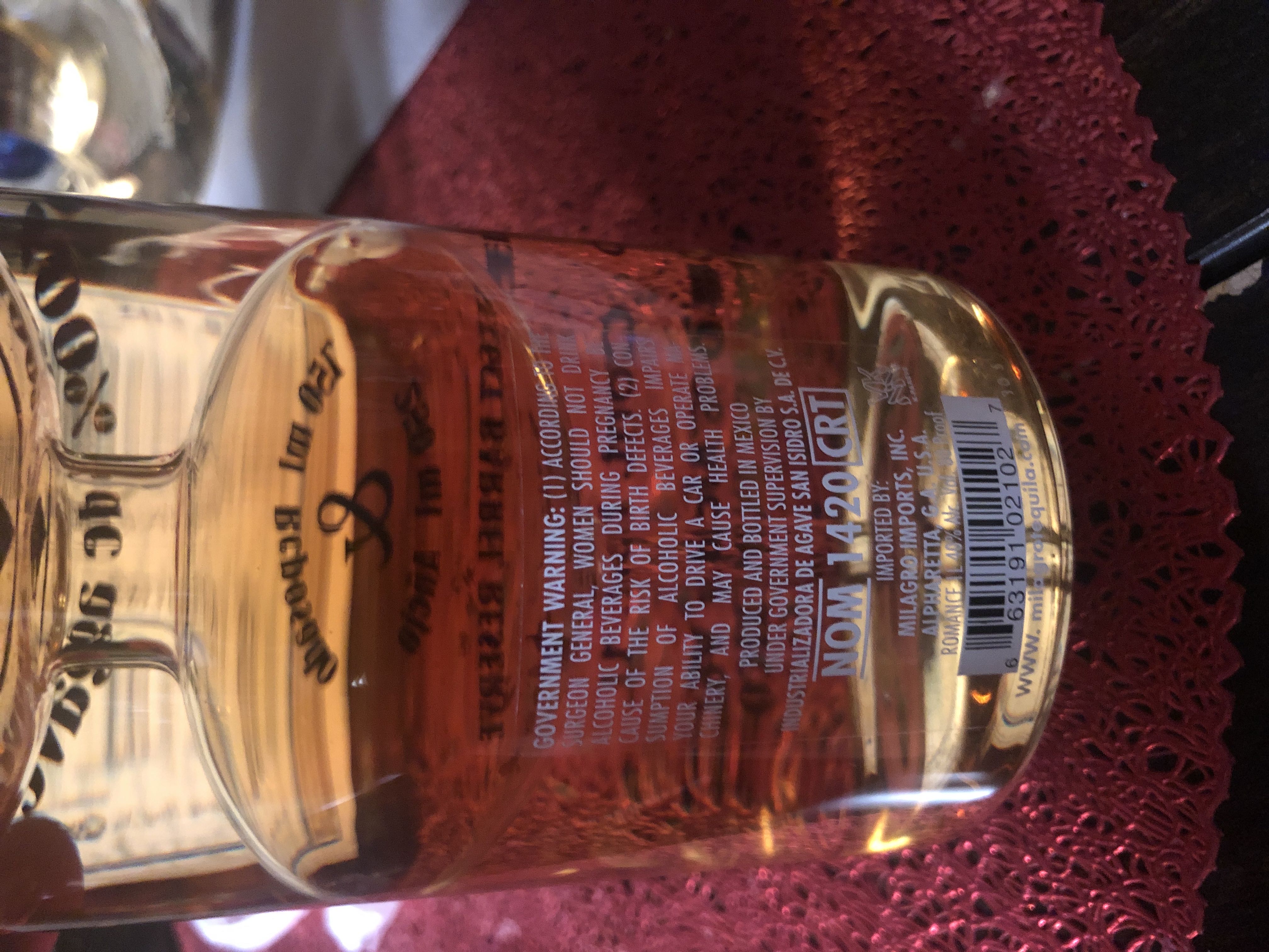 Romance De Milagro - NOM 1420 (1 L) alcohol collectible [Barcode 663191021027] - Main Image 2