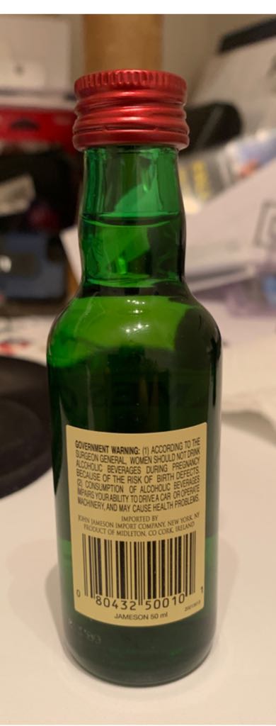 Jameson - John Jameson & Son (50 mL) alcohol collectible [Barcode 080432500101] - Main Image 2