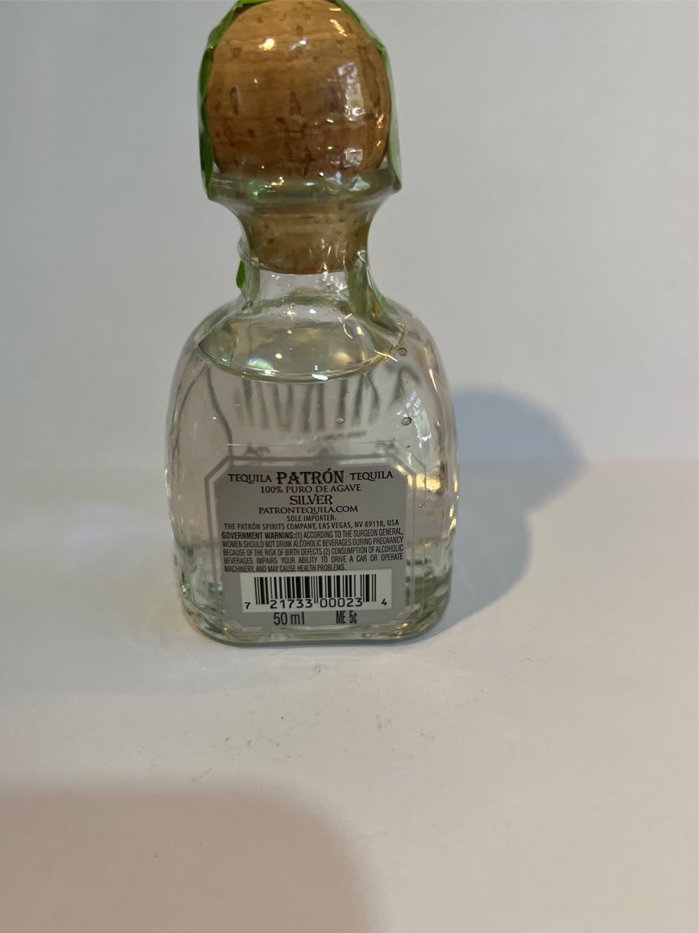 Patron Silver Tequilla 50ML - Patron Spirits Co. (50 mL) alcohol collectible [Barcode 721733000234] - Main Image 3