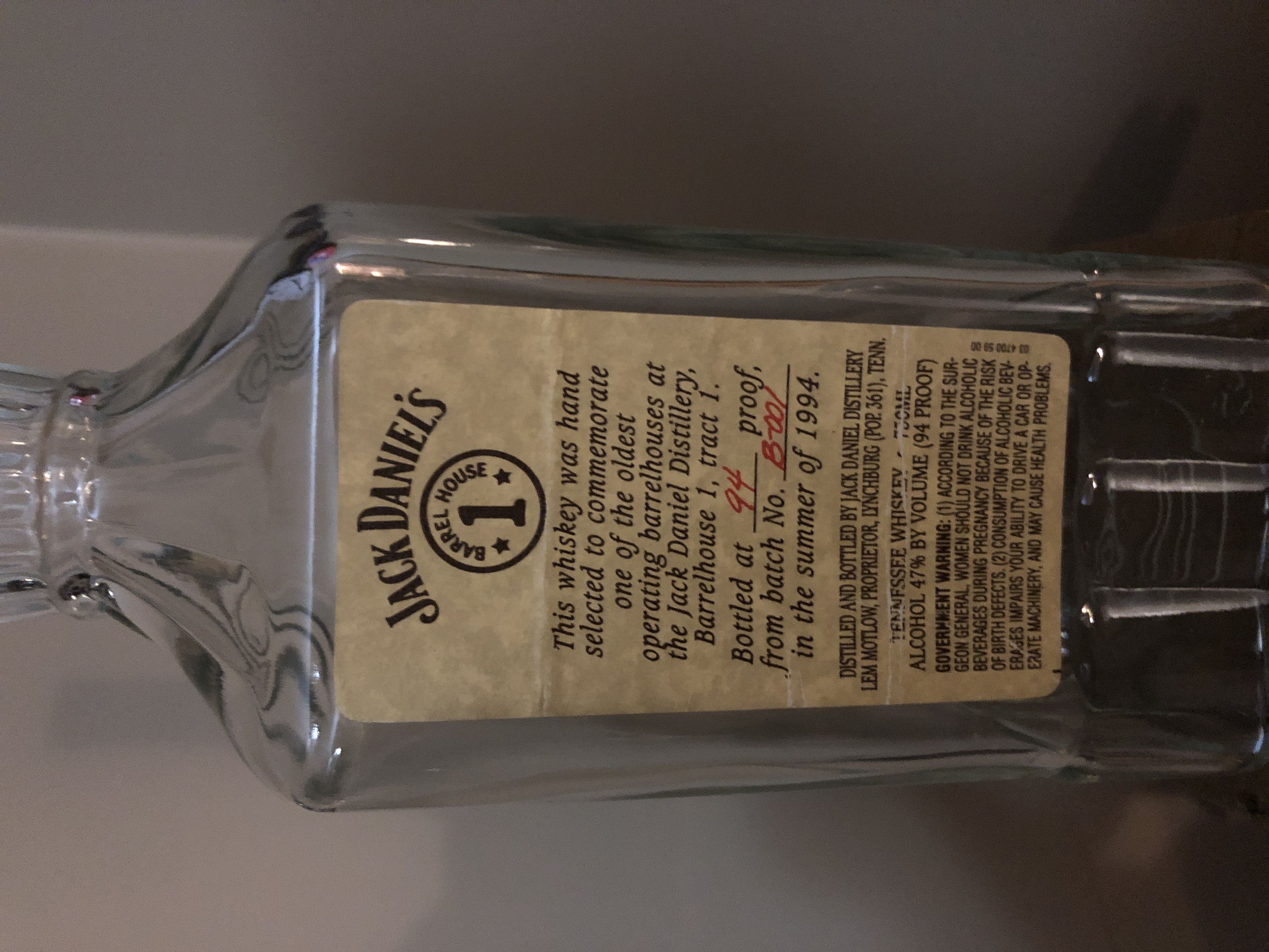 Barrelhouse 1 1994 Jack Daniels W Wood Box - Jack Daniel Distillery (750 mL) alcohol collectible - Main Image 2