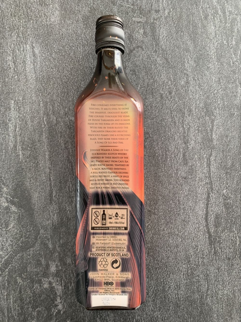 Johnnie Walker A Song Of Fire - Johnnie Walker & Sons (750 mL) alcohol collectible - Main Image 3