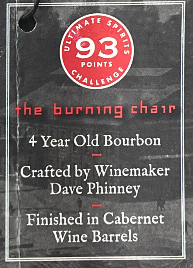 The Burning Chair - Savage & Cooke (750 mL) alcohol collectible [Barcode 869251000302] - Main Image 3