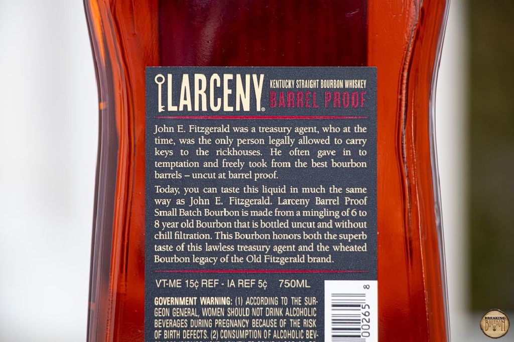 Larceny Barrel Proof Bourbon C922, A123, B523, C923x3 - Heaven Hill Distilleries, Inc. (750mL) alcohol collectible [Barcode 096749002658] - Main Image 2