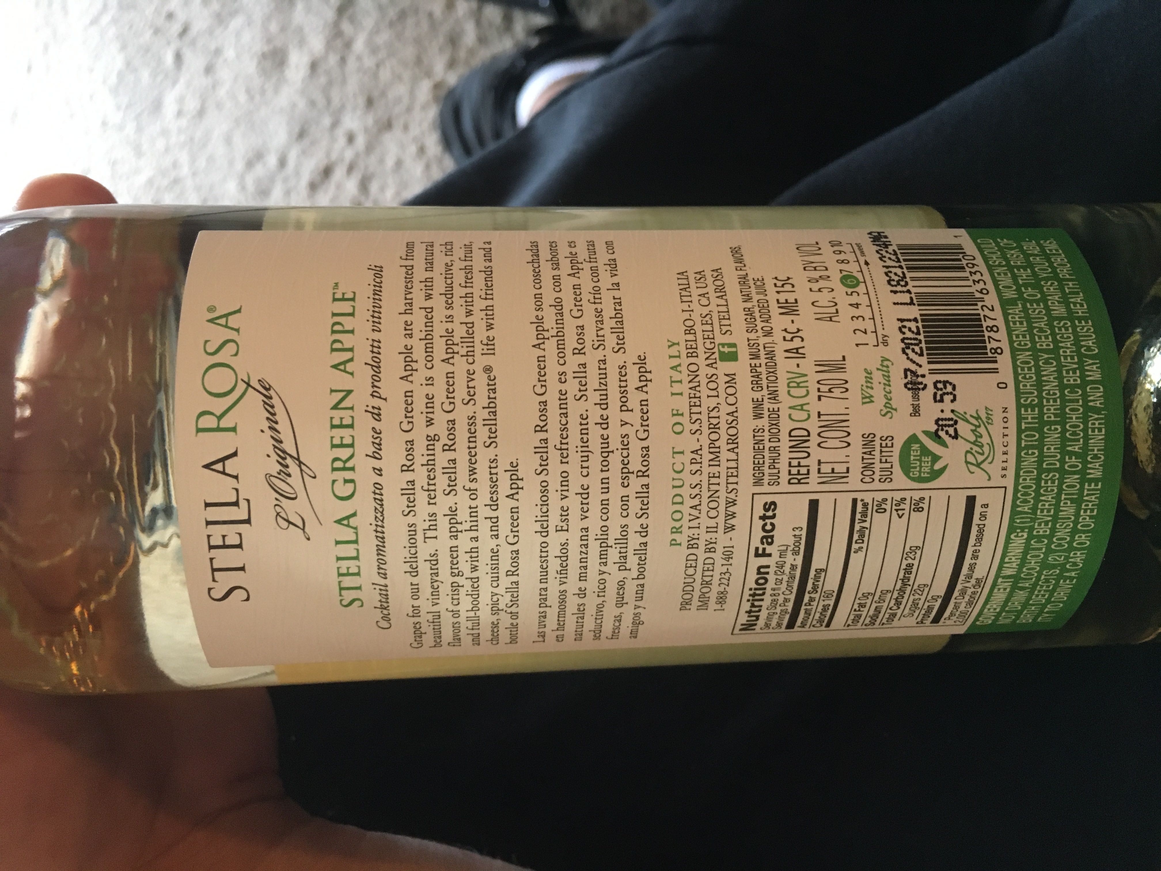 Stella  Green Apple - Stella Rosa (750 mL) alcohol collectible [Barcode 087872633901] - Main Image 2