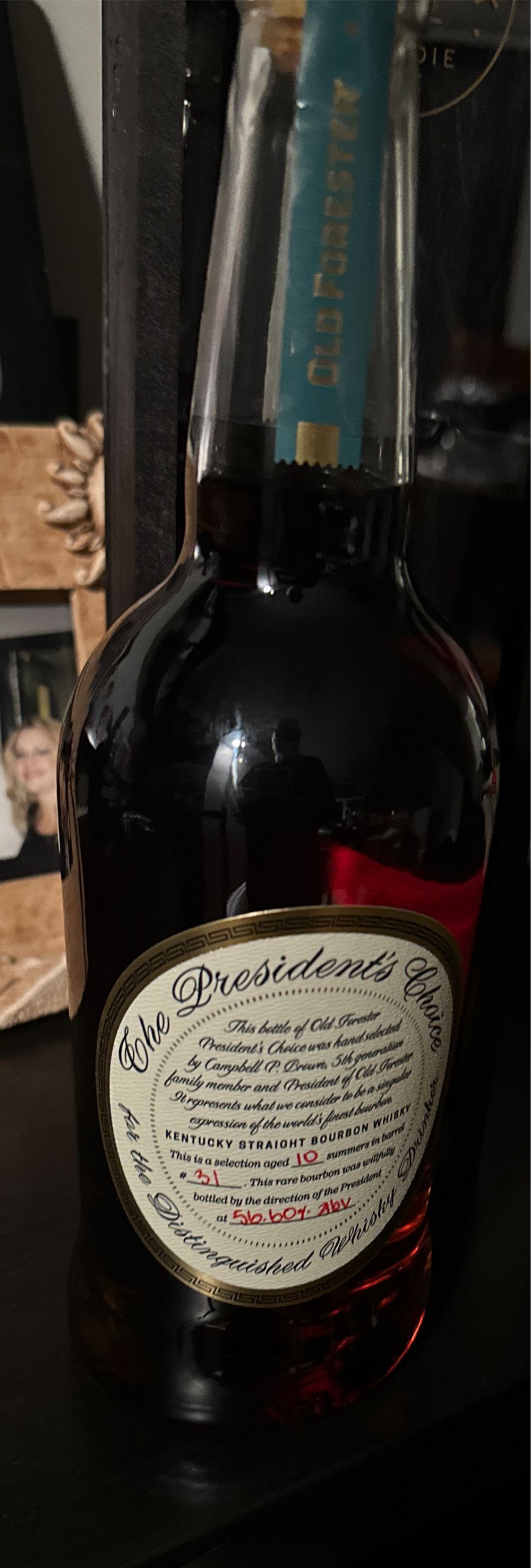 The President’s Choice - Old Forester (750 mL) alcohol collectible [Barcode 081128002237] - Main Image 2