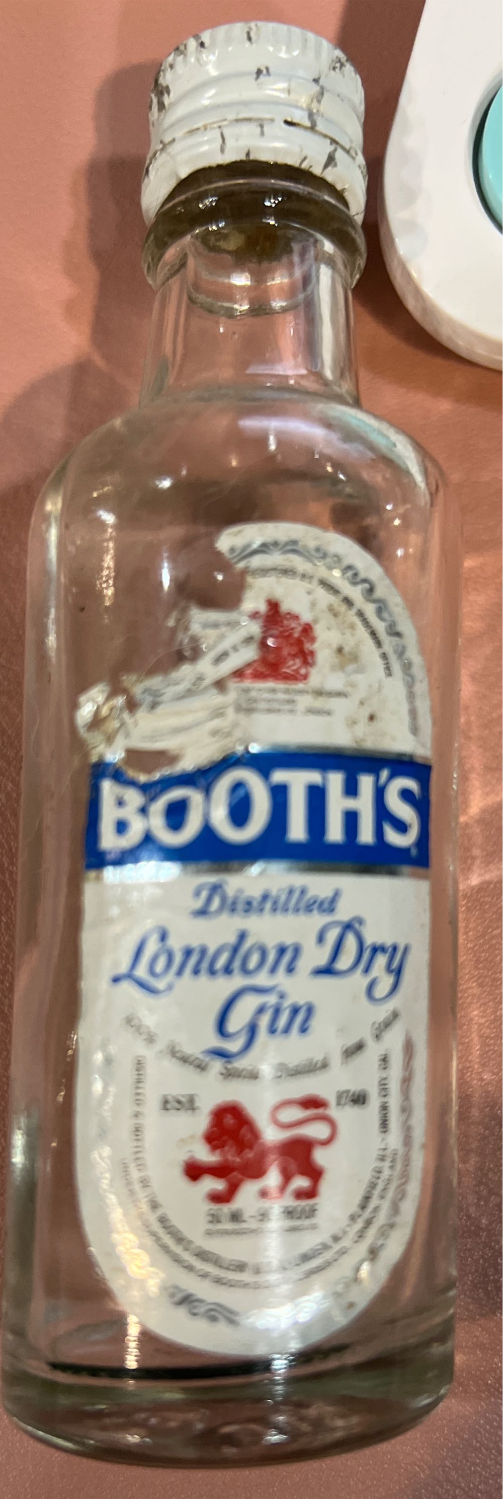 Booths London Dry  (50 mL) alcohol collectible - Main Image 2