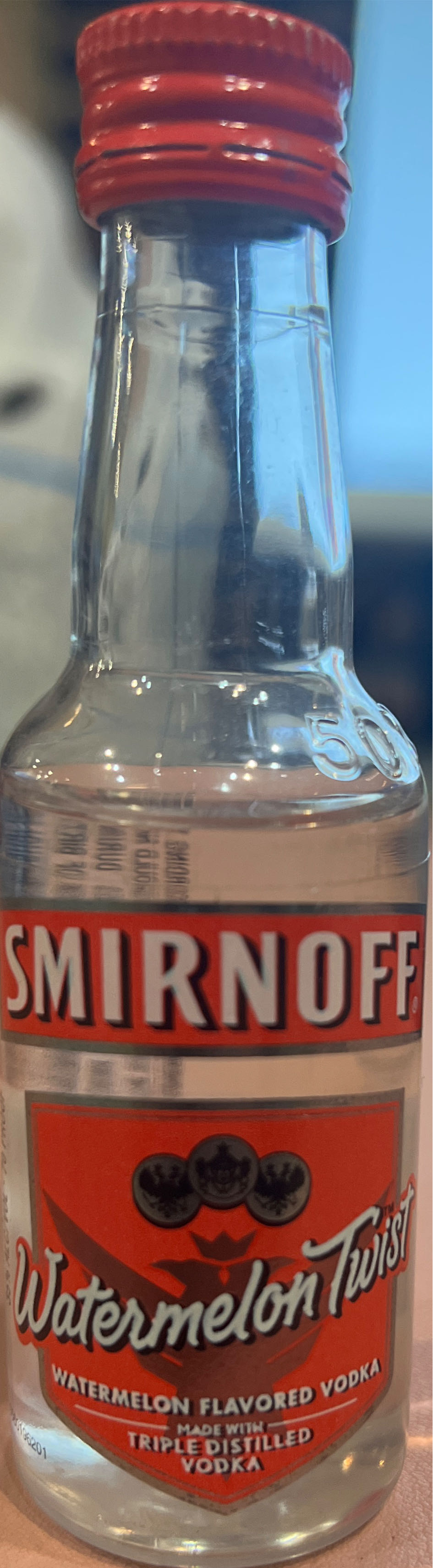 Smirnoff Watermelon - Smirnoff Co. (50 mL) alcohol collectible [Barcode 082000001164] - Main Image 2