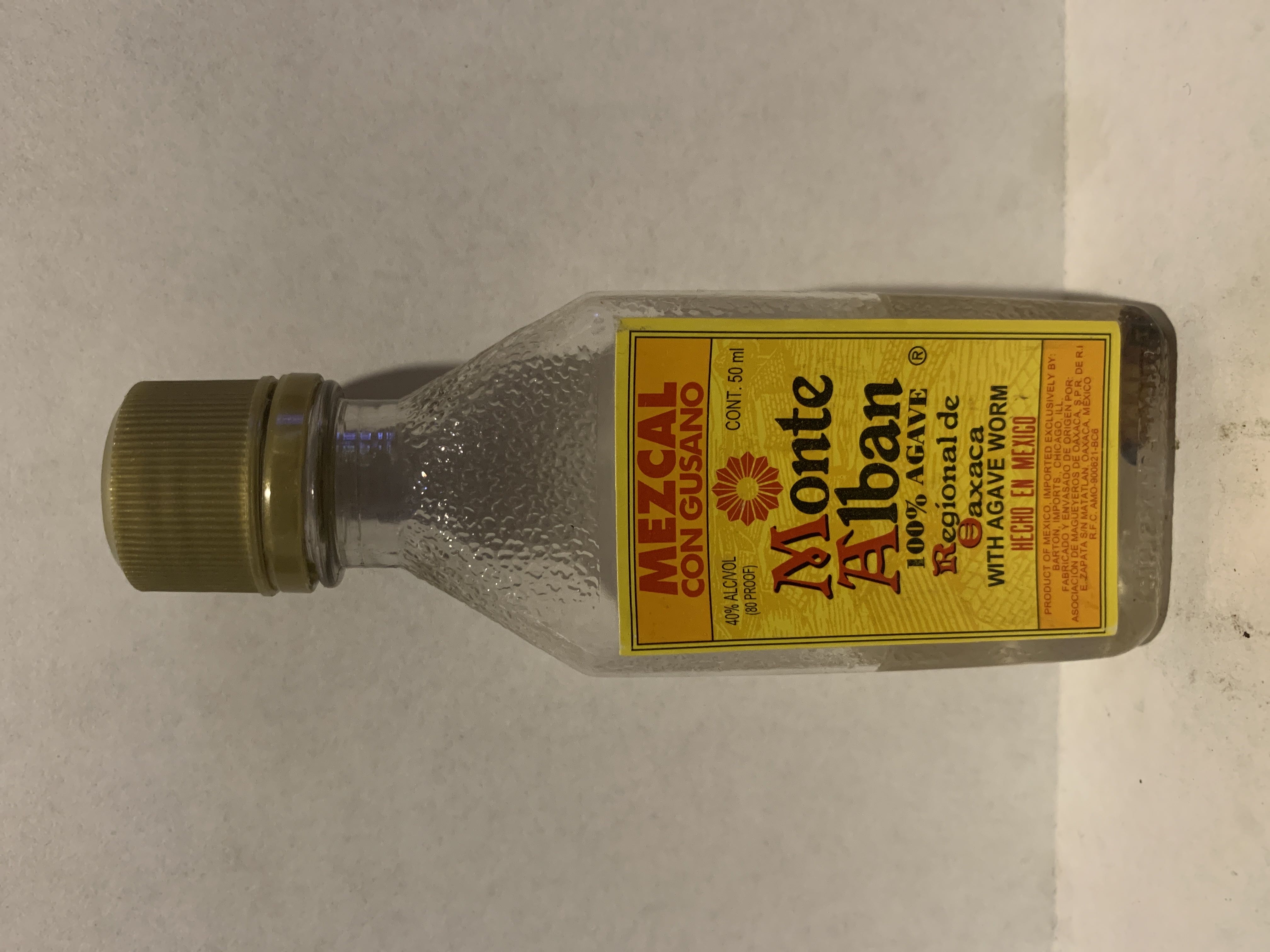 Monte Alban  (50 mL) alcohol collectible [Barcode 080660577296] - Main Image 1