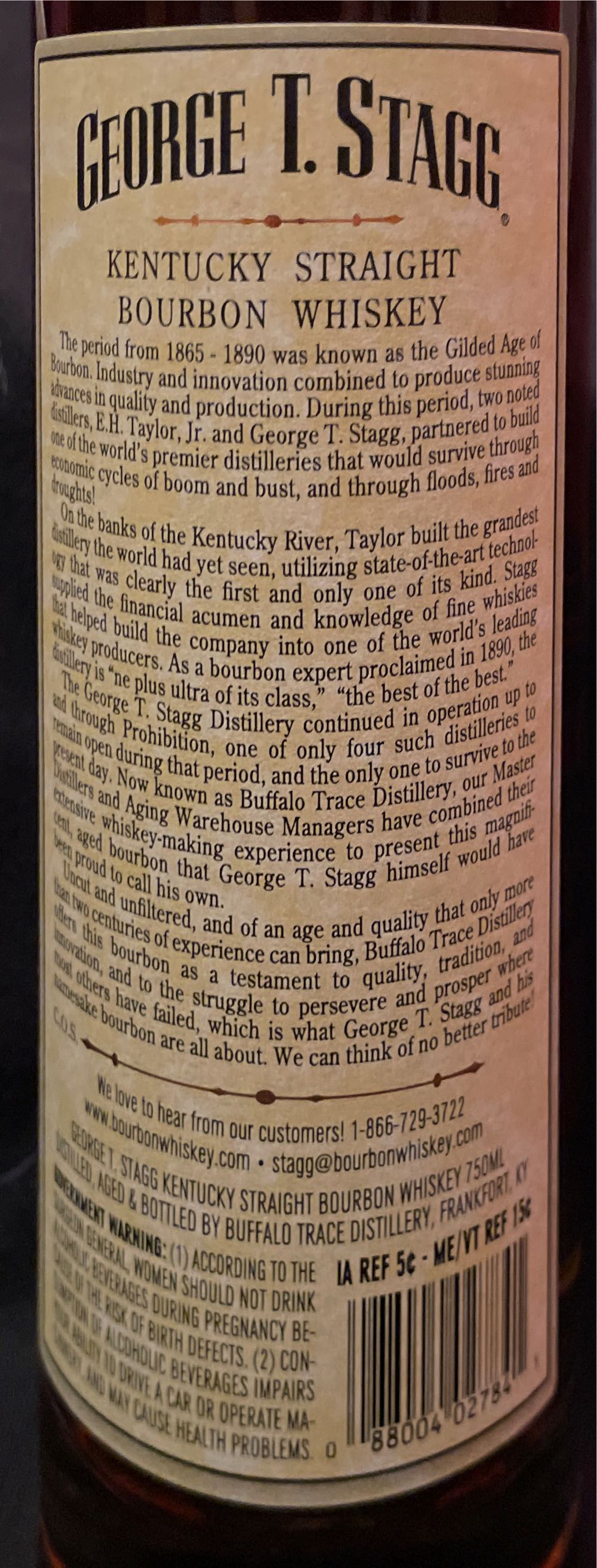 George T. Stagg Duplicates - Buffalo Trace Distillery (750 mL) alcohol collectible [Barcode 088004027841] - Main Image 4