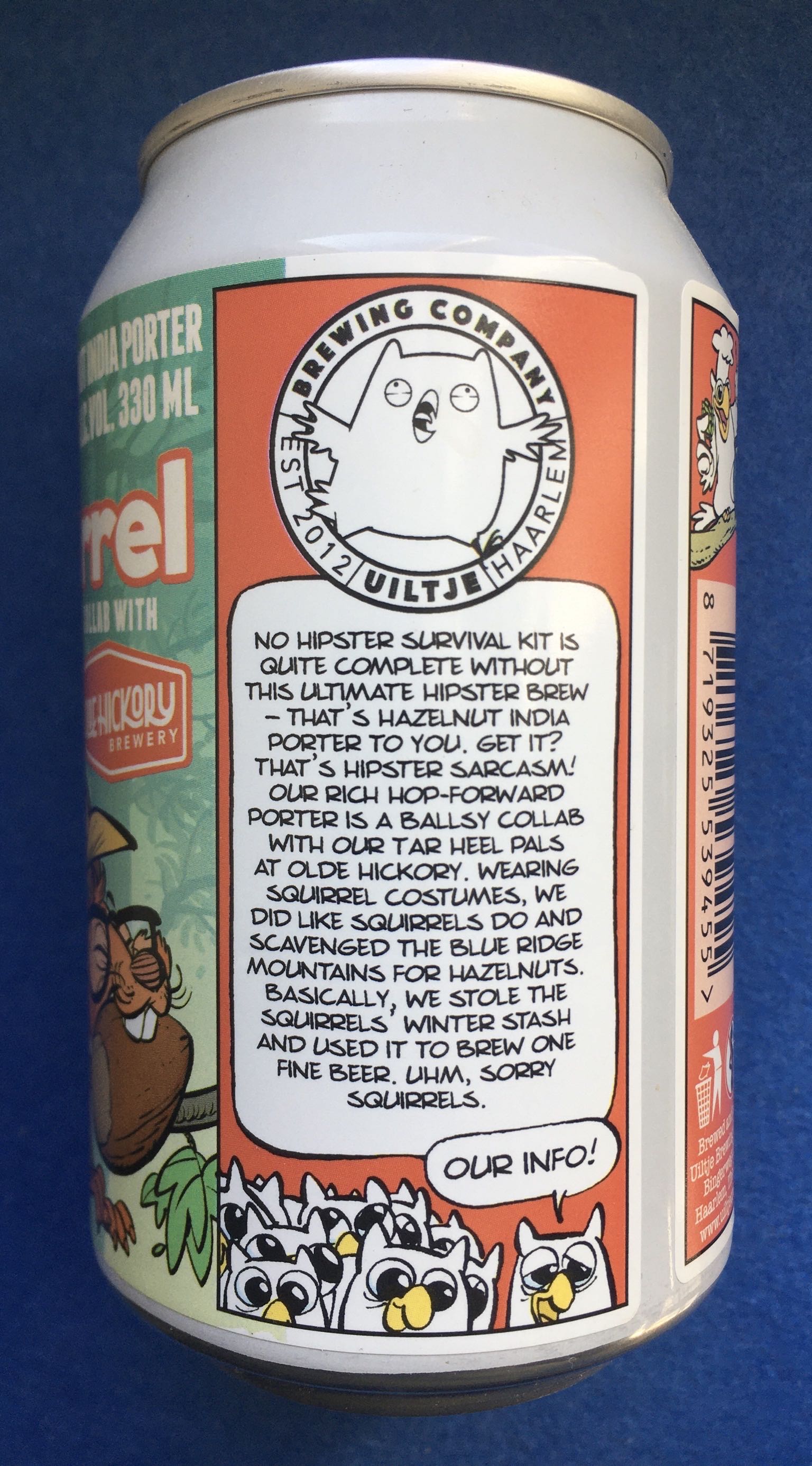 HIPster Squirrel - Uiltje Brewing Company (330 mL) alcohol collectible [Barcode 8719325539455] - Main Image 3