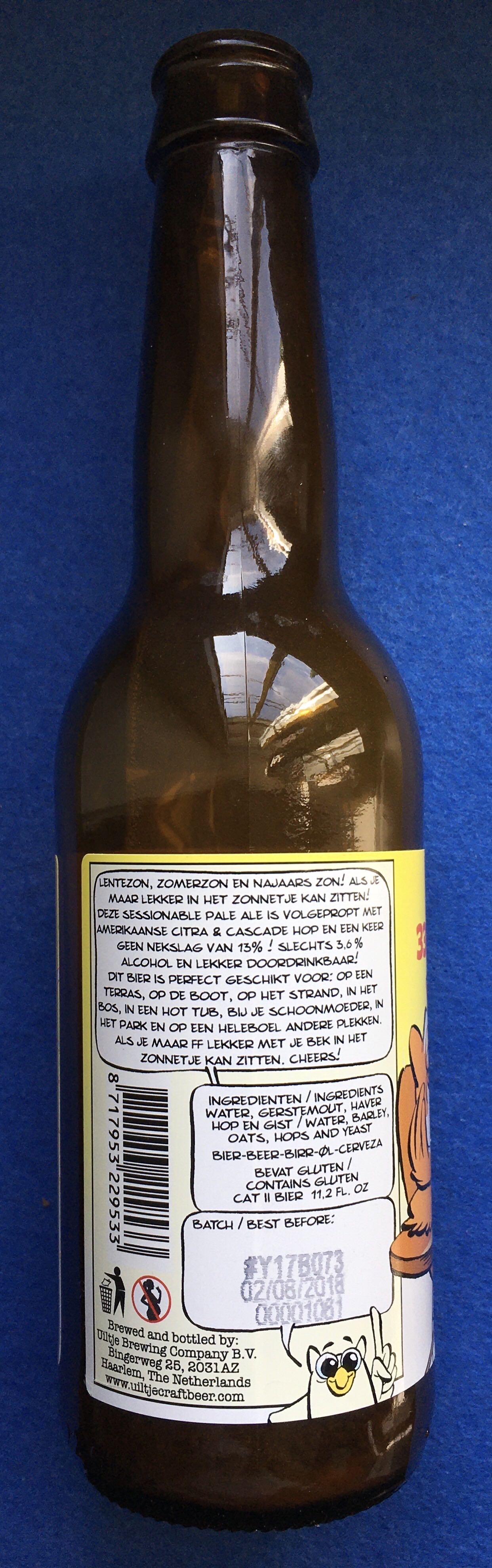 FF Lekker Met Je Bek In Het Zonnetje - Uiltje Brewing Company (330 mL) alcohol collectible [Barcode 8717953229533] - Main Image 3