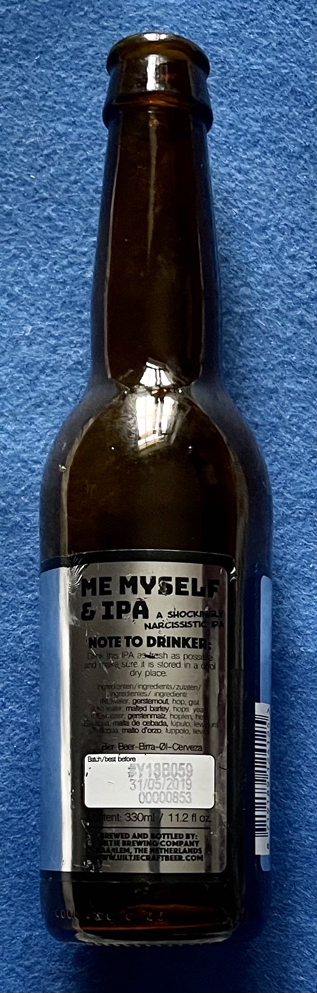 Me Myself & IPA - Uiltje Brewing Company (330 mL) alcohol collectible [Barcode 8719189124125] - Main Image 4