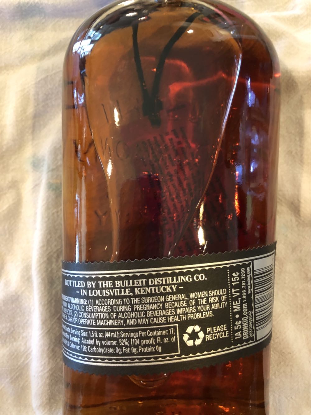 Bulleit Bourbon Single Barrel - The Bulleit Distilling Co. (750 mL) alcohol collectible [Barcode 082000791249] - Main Image 2