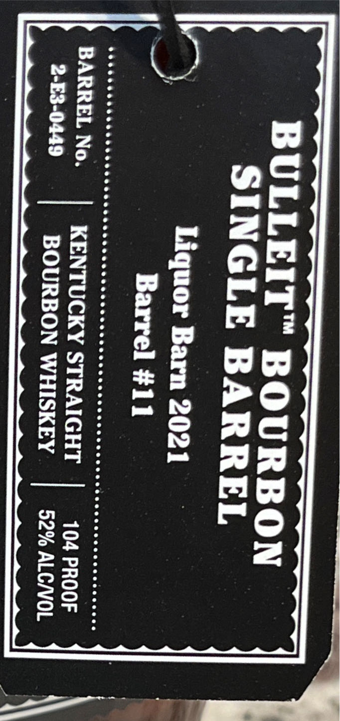 Bulleit Bourbon Single Barrel - The Bulleit Distilling Co. (750 mL) alcohol collectible [Barcode 082000791249] - Main Image 3