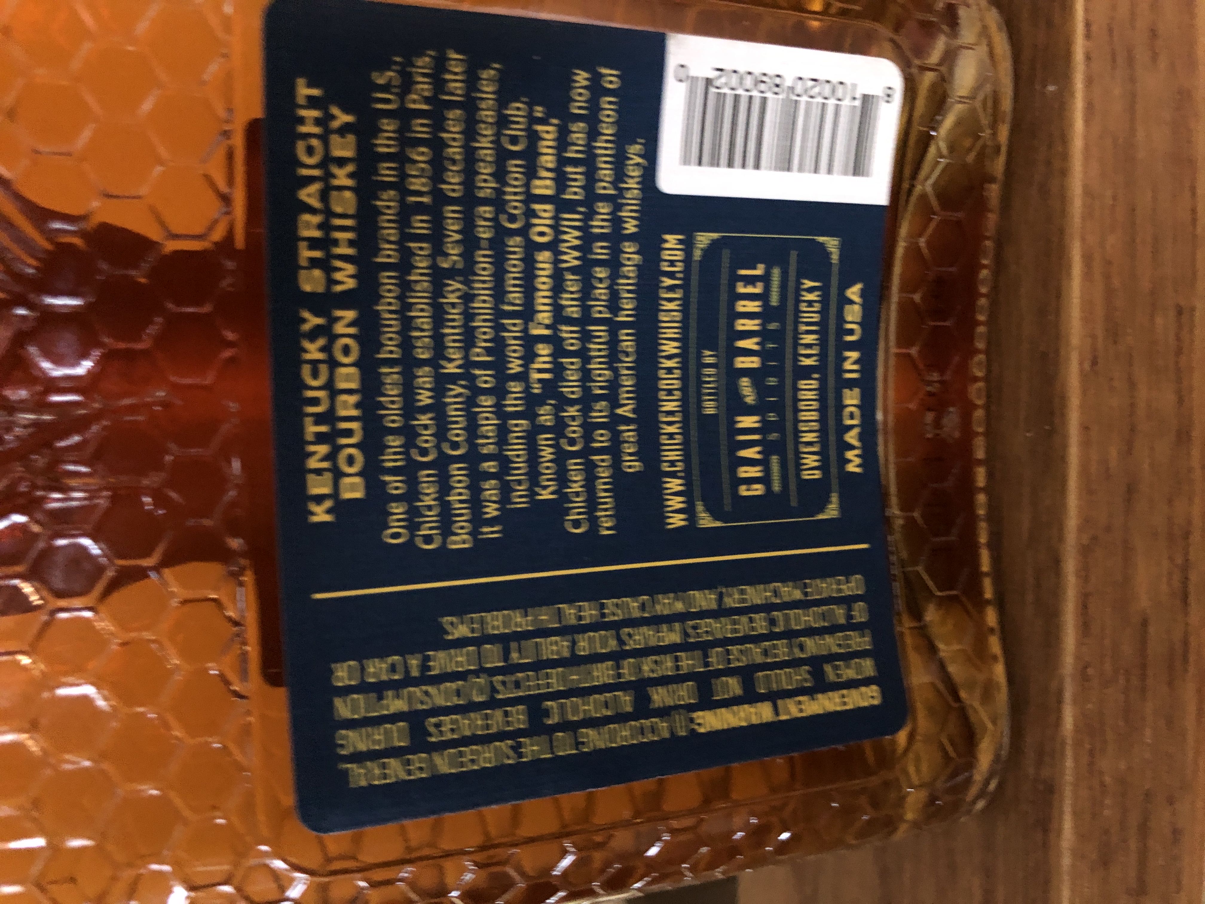 Chicken Cock - Grain & Barrel Spirits (750 mL) alcohol collectible [Barcode 810020890020] - Main Image 2