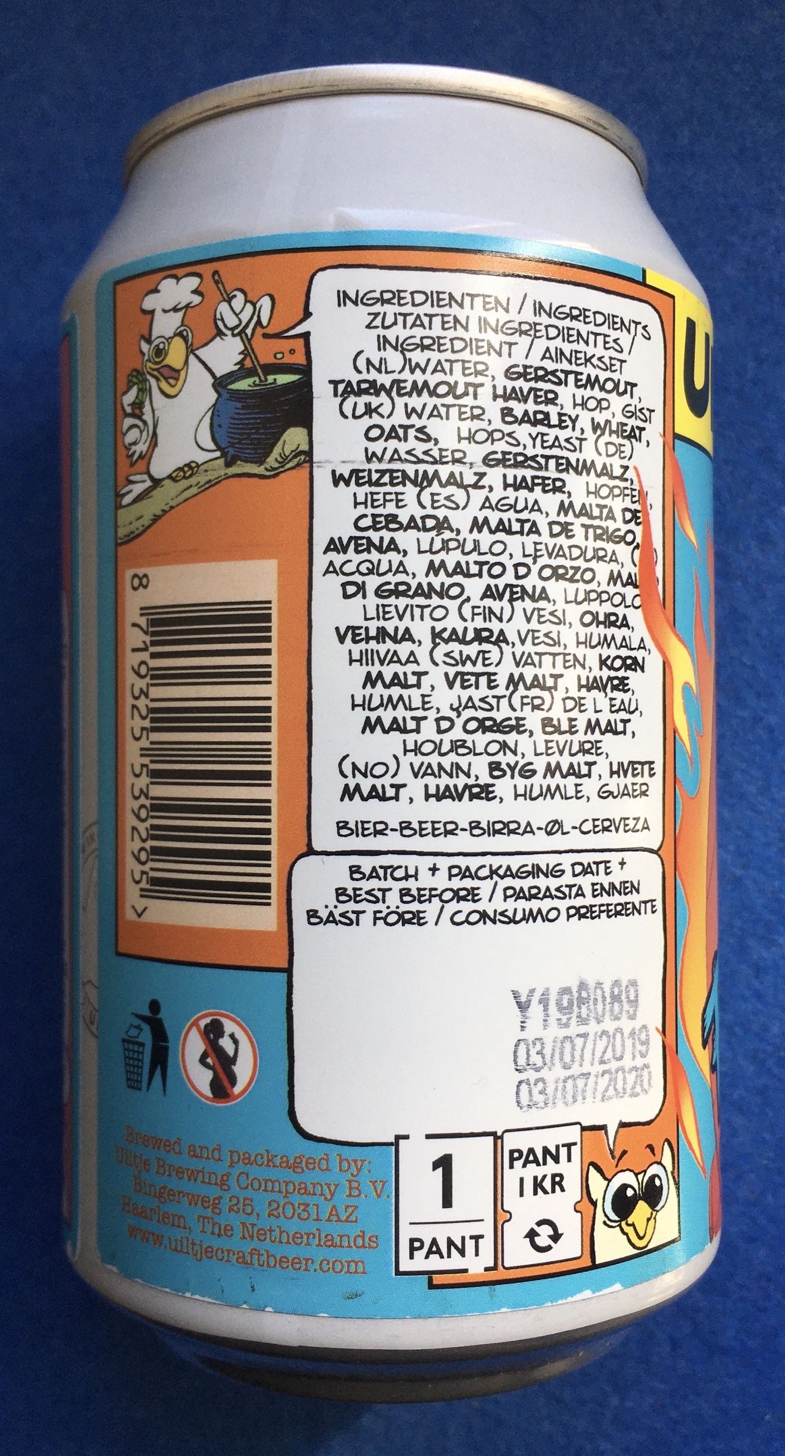 F*CK The Caravan Staat In De FIK!! - Uiltje Brewing Company (330 mL) alcohol collectible [Barcode 8719325539295] - Main Image 4