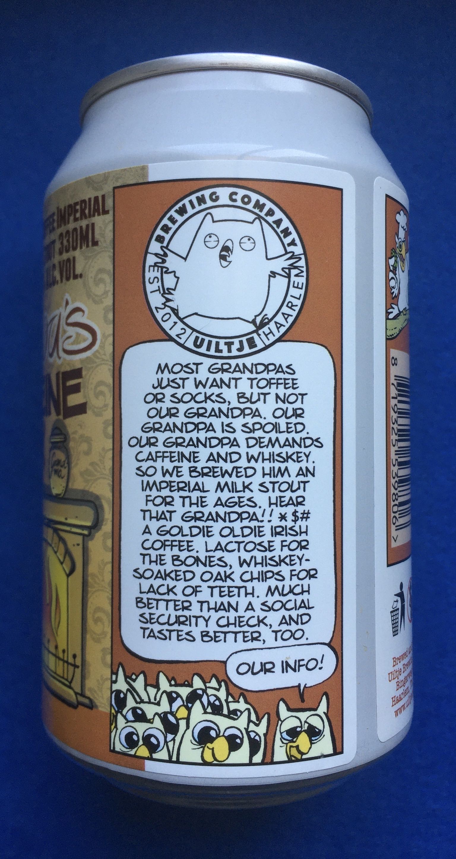 Grandpa’s Caffeine Fix - Uiltje Brewing Company (330 mL) alcohol collectible [Barcode 8719325539806] - Main Image 3