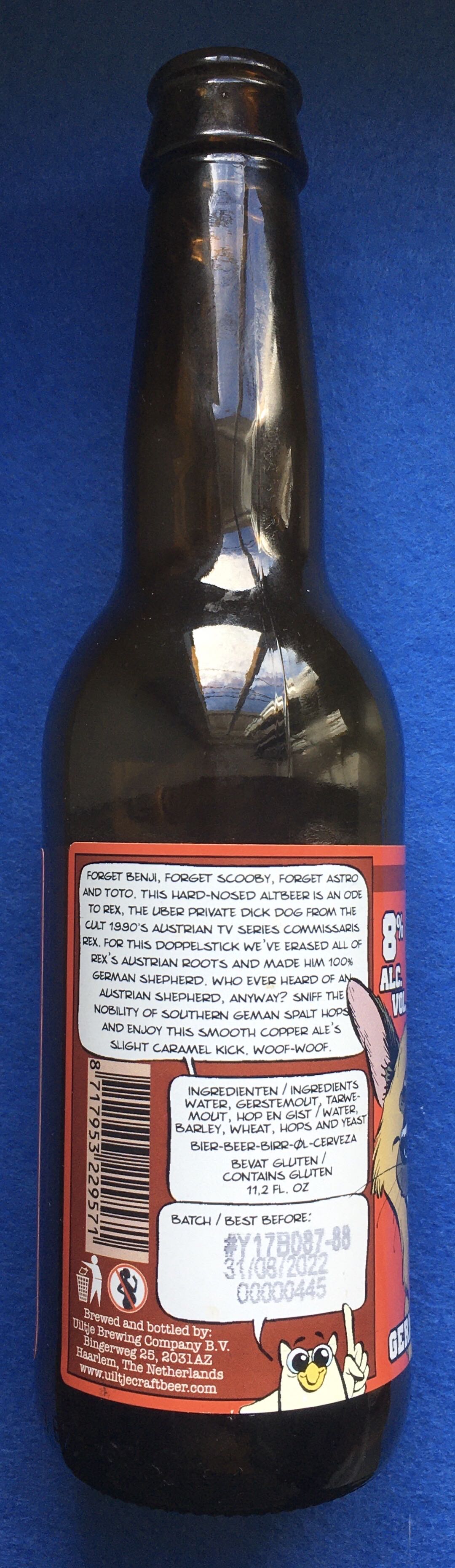 Commissaris Rex - Uiltje Brewing Company (330 mL) alcohol collectible [Barcode 8717953229571] - Main Image 3