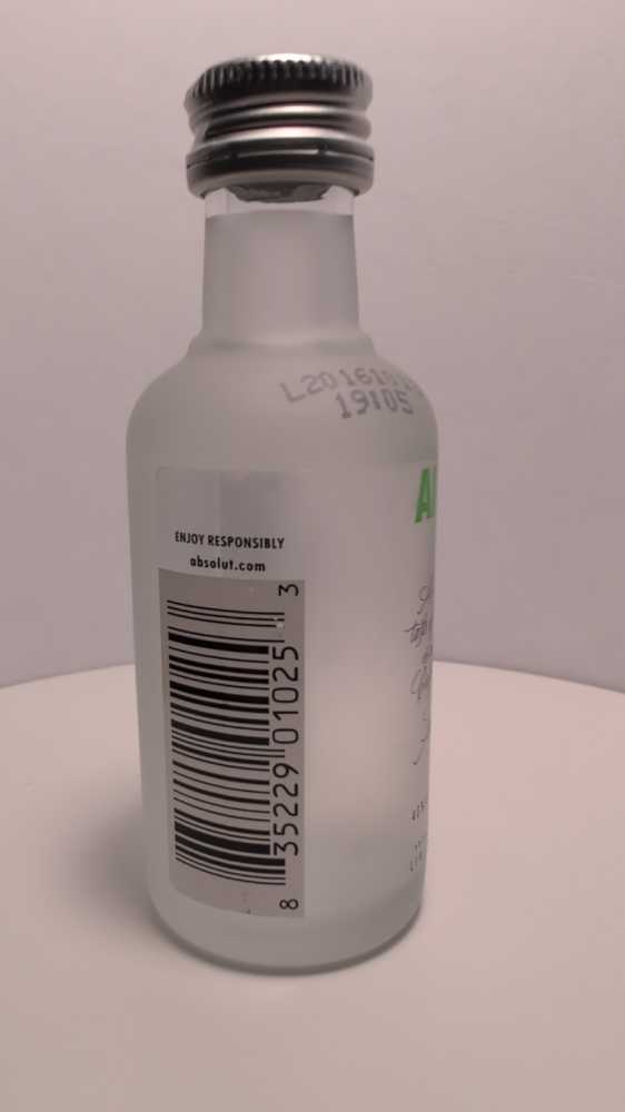Absolut Vodka Lime - Absolut Spirits Co. (50 mL) alcohol collectible [Barcode 835229010253] - Main Image 2