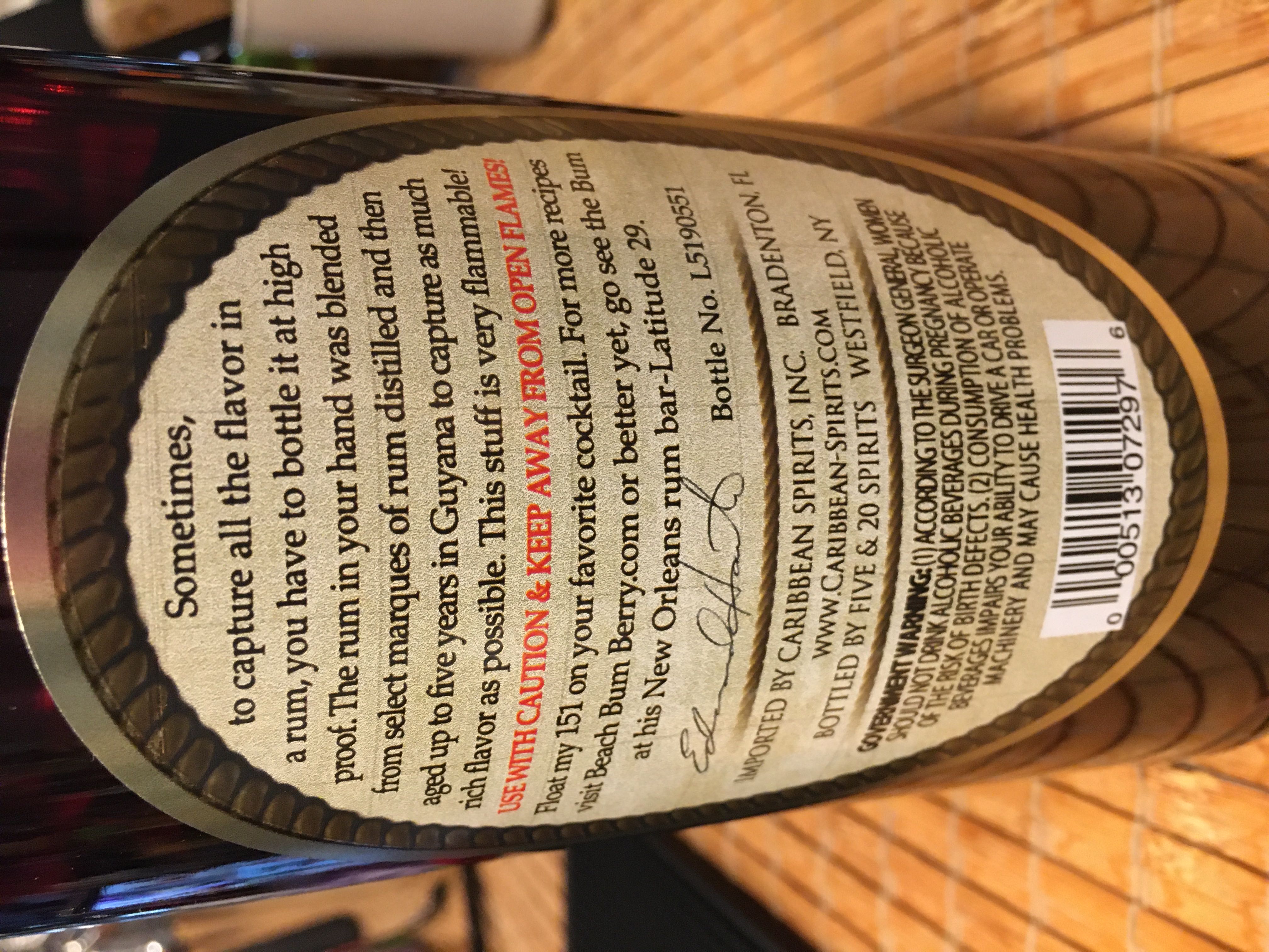 Hamilton 151 - Hamilton Distillers (1 L) alcohol collectible [Barcode 000513072976] - Main Image 2