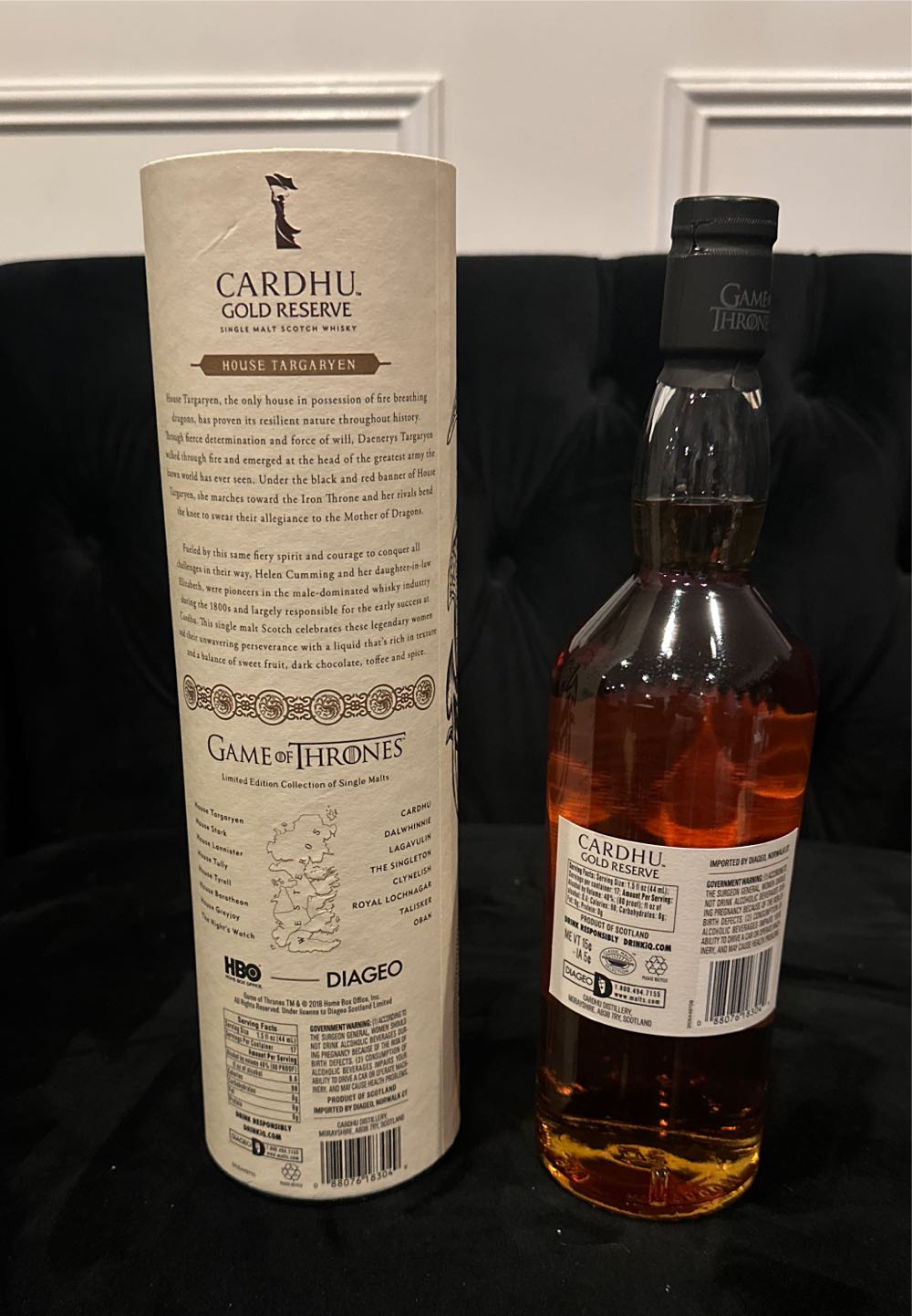 G.O.T House Targaryen - Cardhu Gold Reserve - The Cardhu Distillery (750mL) alcohol collectible [Barcode 088076183049] - Main Image 2