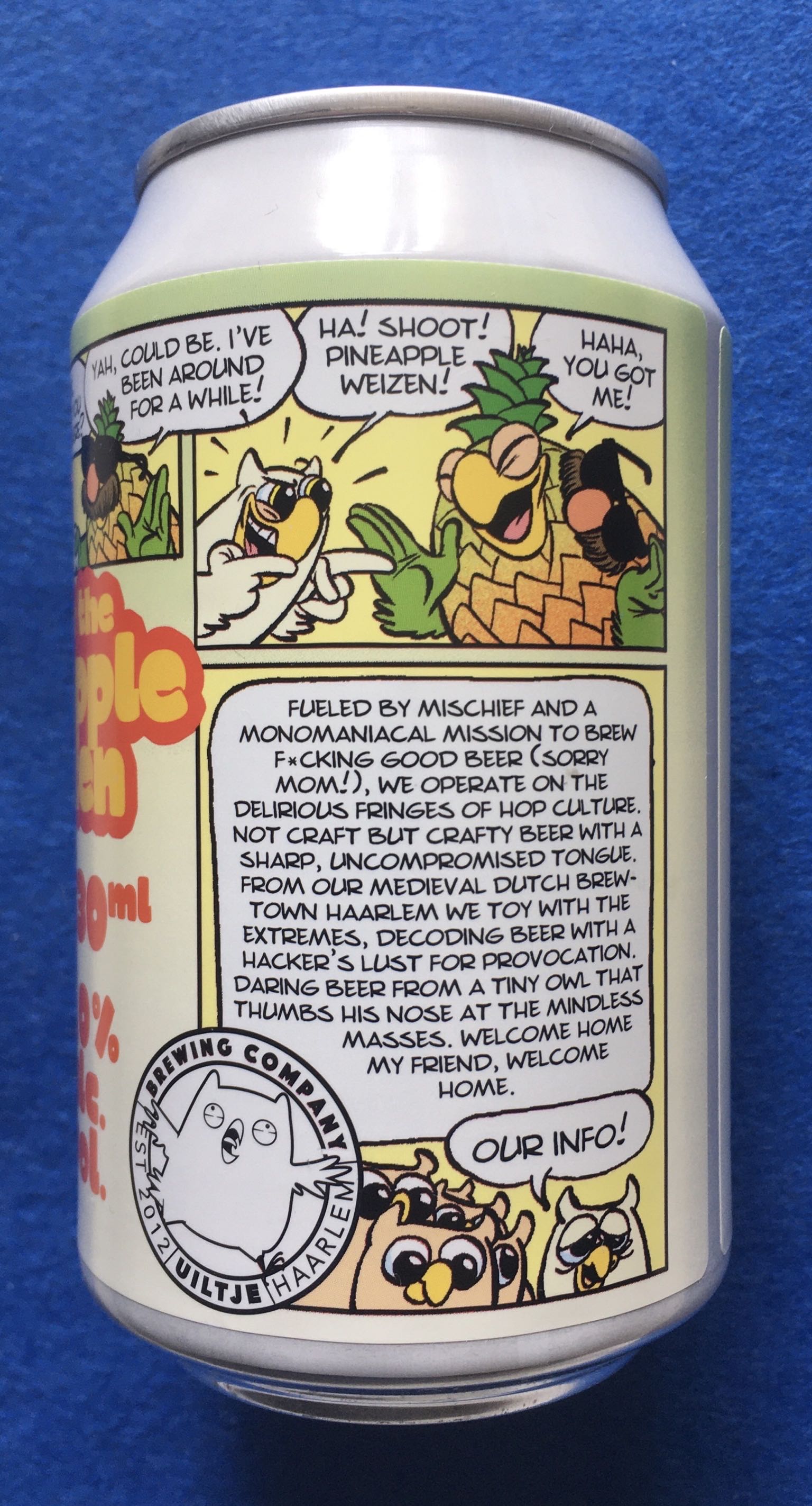 Piewee The Pineapple Weizen - Uiltje Brewing Company (330 mL) alcohol collectible [Barcode 8719325539462] - Main Image 3