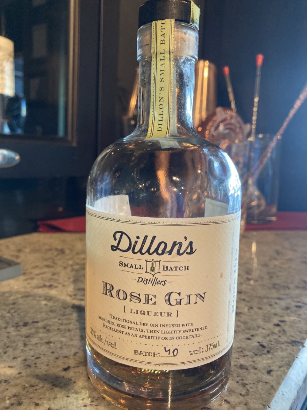 Dillon’s - Rose Gin - Dillon’s Distillery (375 mL) alcohol collectible [Barcode 874618001205] - Main Image 1