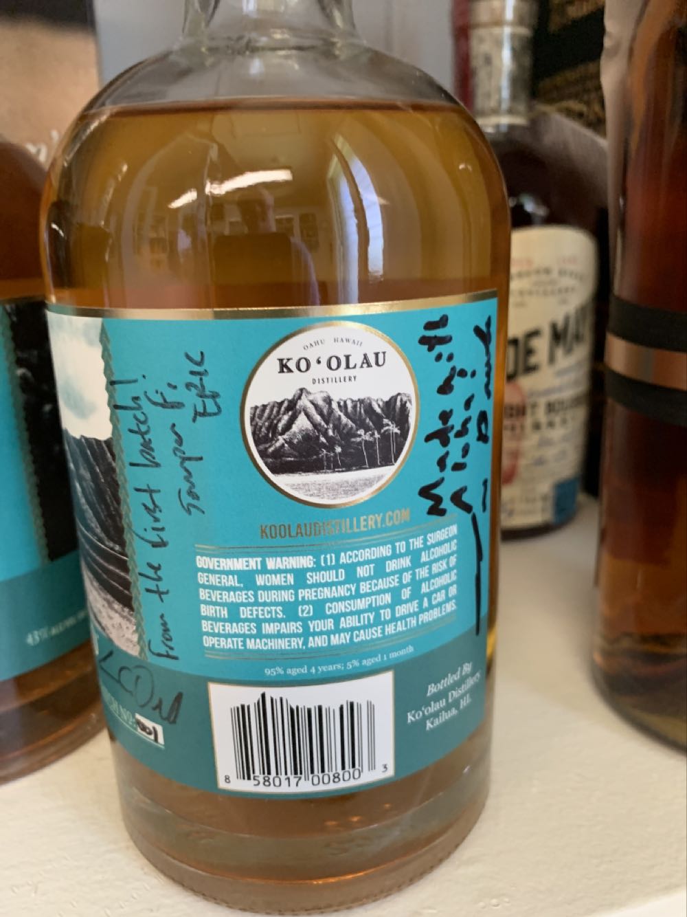 Old Pali Road Whiskey - Ko’olau Distillery (750mL) alcohol collectible [Barcode 858017008003] - Main Image 4