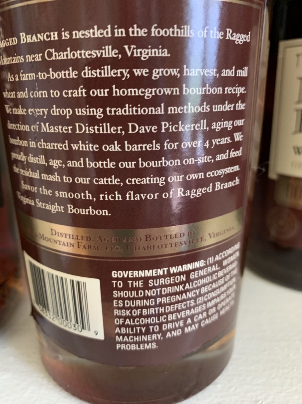 Ragged Branch Wheated Bourbon - Ragged Branch (750 mL) alcohol collectible [Barcode 868332000309] - Main Image 2