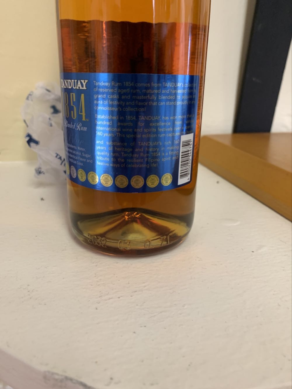 Tanduay 1854 Blended Rum 15 Year - Tanduay Distillers Inc (700 mL) alcohol collectible [Barcode 4800220544751] - Main Image 3