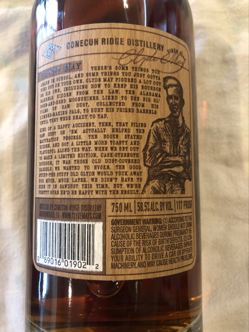 Clyde May’s Cask Strength - Conecuh Ridge Distillery (750 mL) alcohol collectible [Barcode 089016019022] - Main Image 2