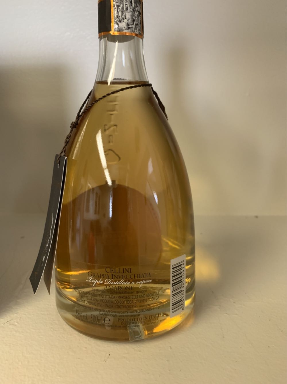 Grappa Cellini Amarone - Bottega SPA (500 mL) alcohol collectible [Barcode 8005829500924] - Main Image 2