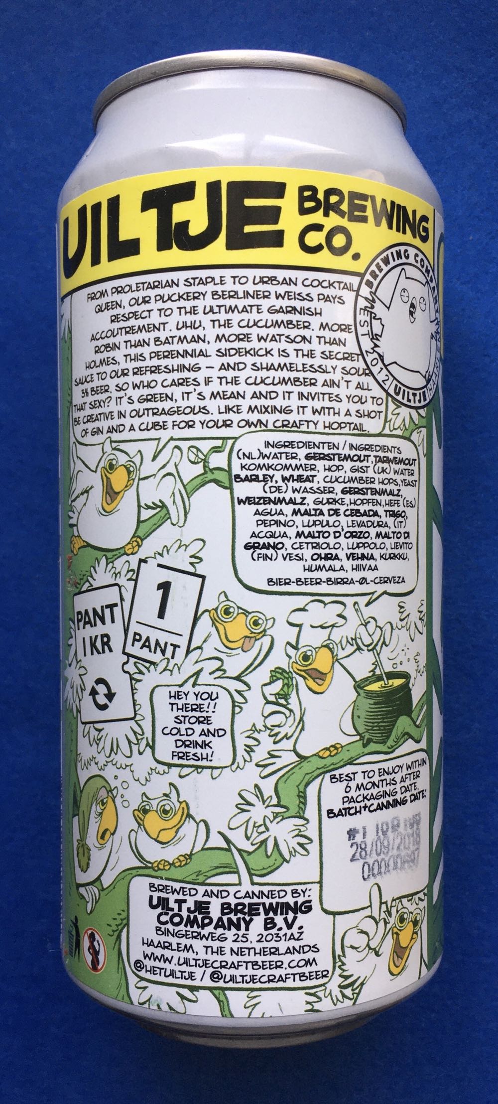Cucumber Sour - Uiltje Brewing Company (440 mL) alcohol collectible [Barcode 8719325257298] - Main Image 3