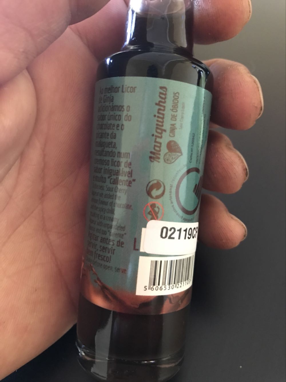 Licor Ginga De Obidos E Chocolate Piripiri - Licobidos. LDA (40 mL) alcohol collectible - Main Image 2